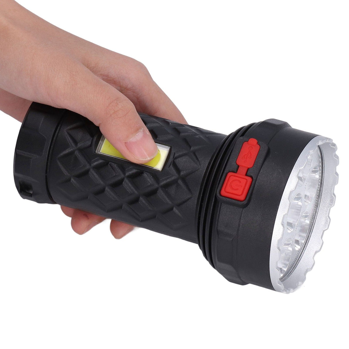 LED Flashlight High Brightness Four Lighting Modes Ergonomic Compact Portable USB Rechargeable Torch
