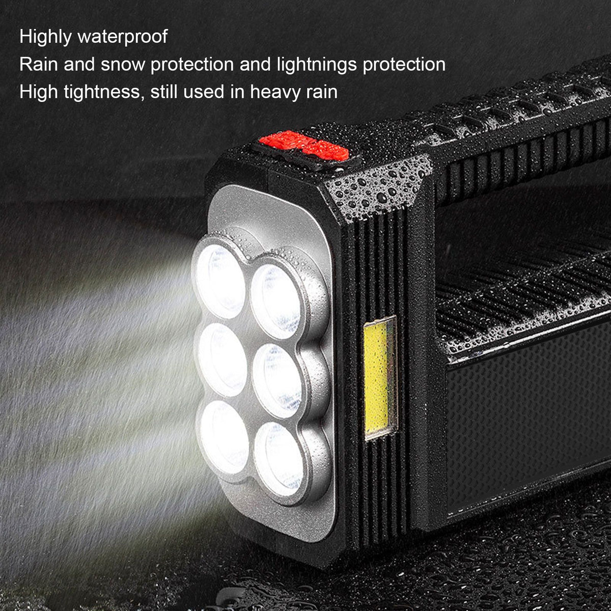 6LED Flashlight Multifunctional Hand Light USB Charging 4 Mode Waterproof Flashlight for Outdoor Camping
