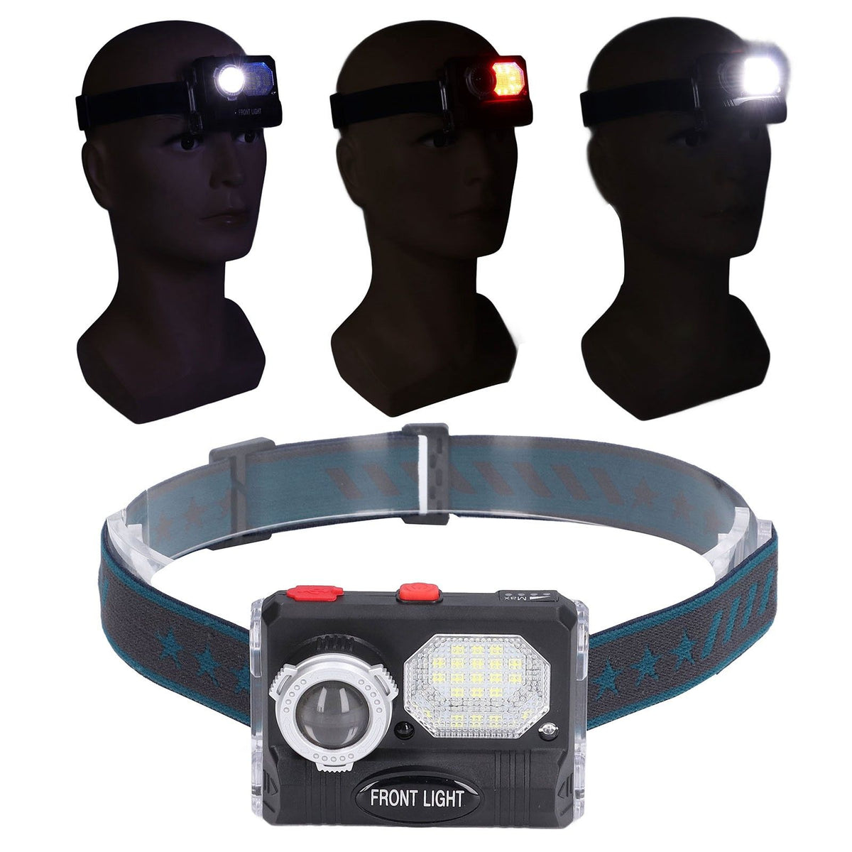 LED Headlight Multifunctional Induction Headlamp USB Charging Outdoor Waterproof Head Flashlight