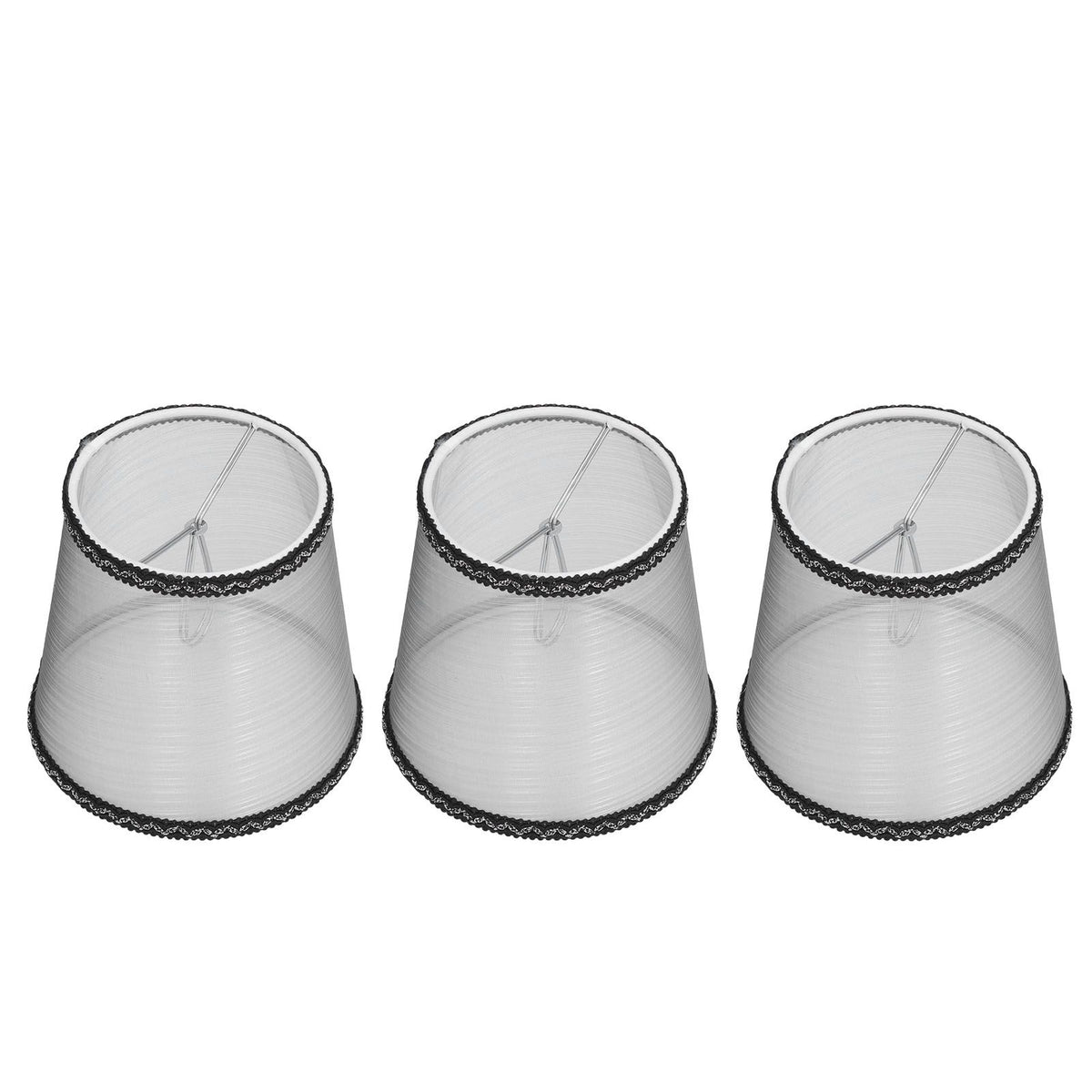 3pcs E14 Cloth Lamp Shade Excellent Light Transmission Chandelier Lamp Shade for Household