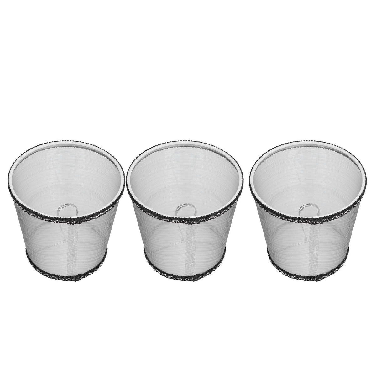 3pcs E14 Cloth Lamp Shade Excellent Light Transmission Chandelier Lamp Shade for Household