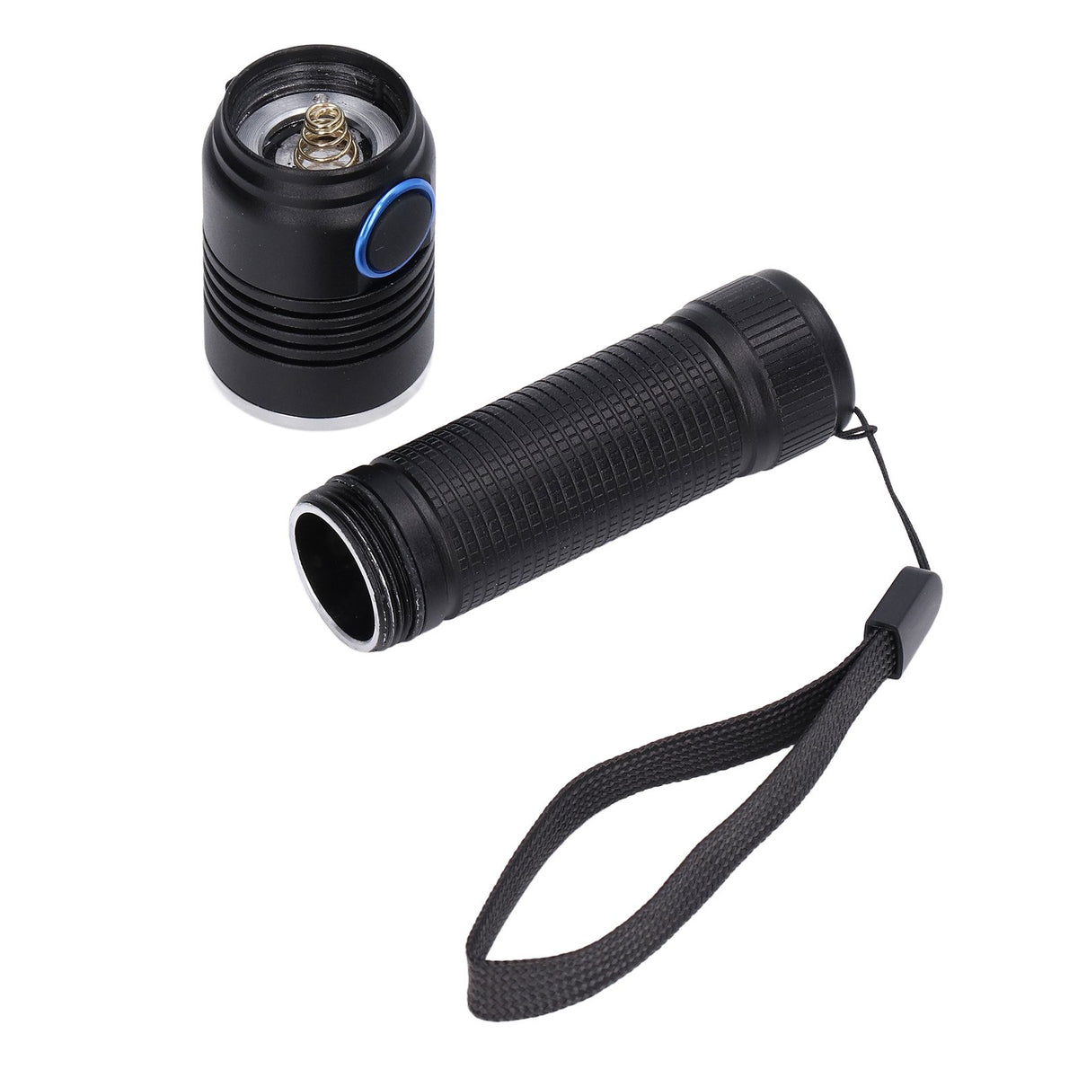 LED Flashlight Telescopic Zoom Protective Function Aluminum Alloy Barrel 2000LM Zoom FlashlightBlack
