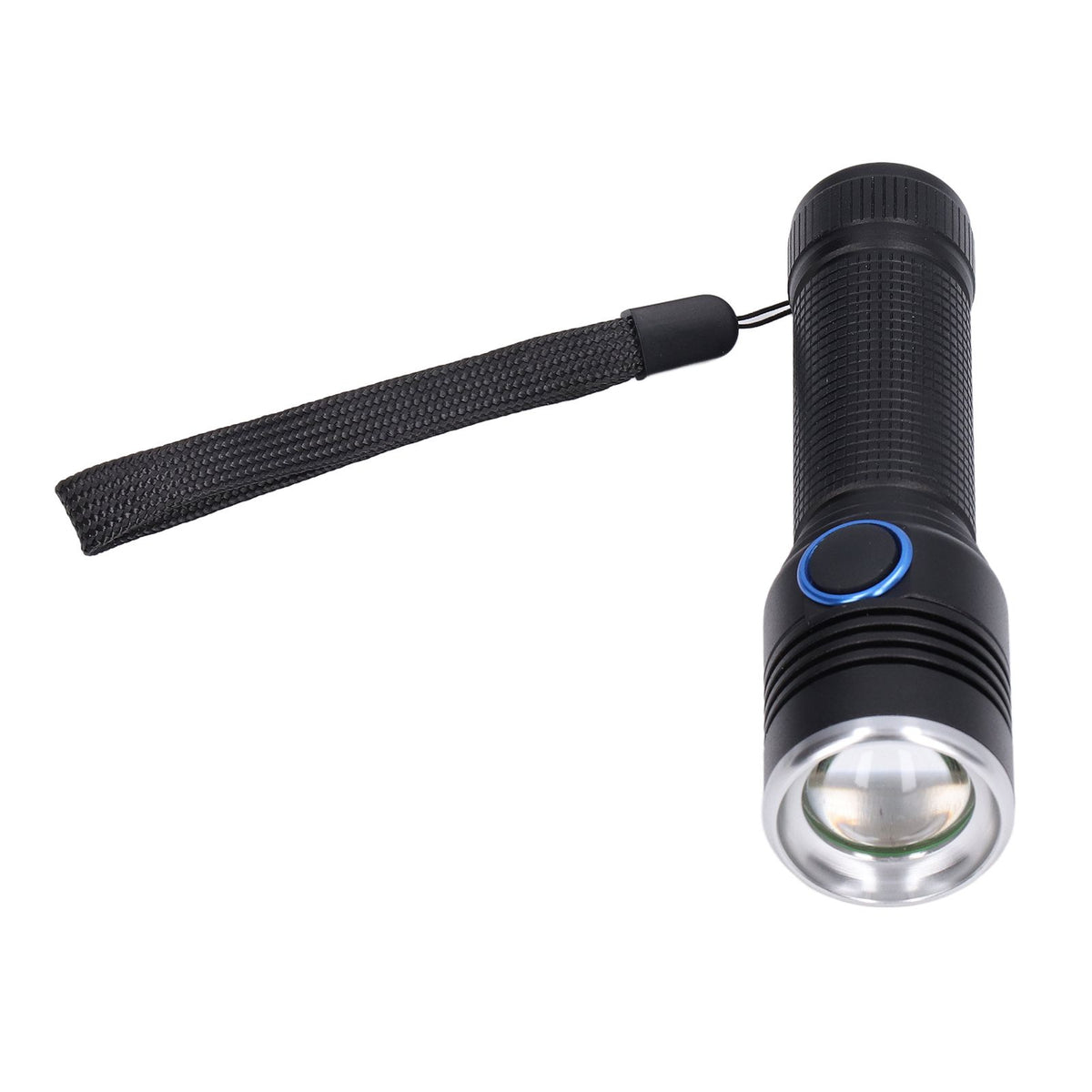 LED Flashlight Telescopic Zoom Protective Function Aluminum Alloy Barrel 2000LM Zoom FlashlightBlack