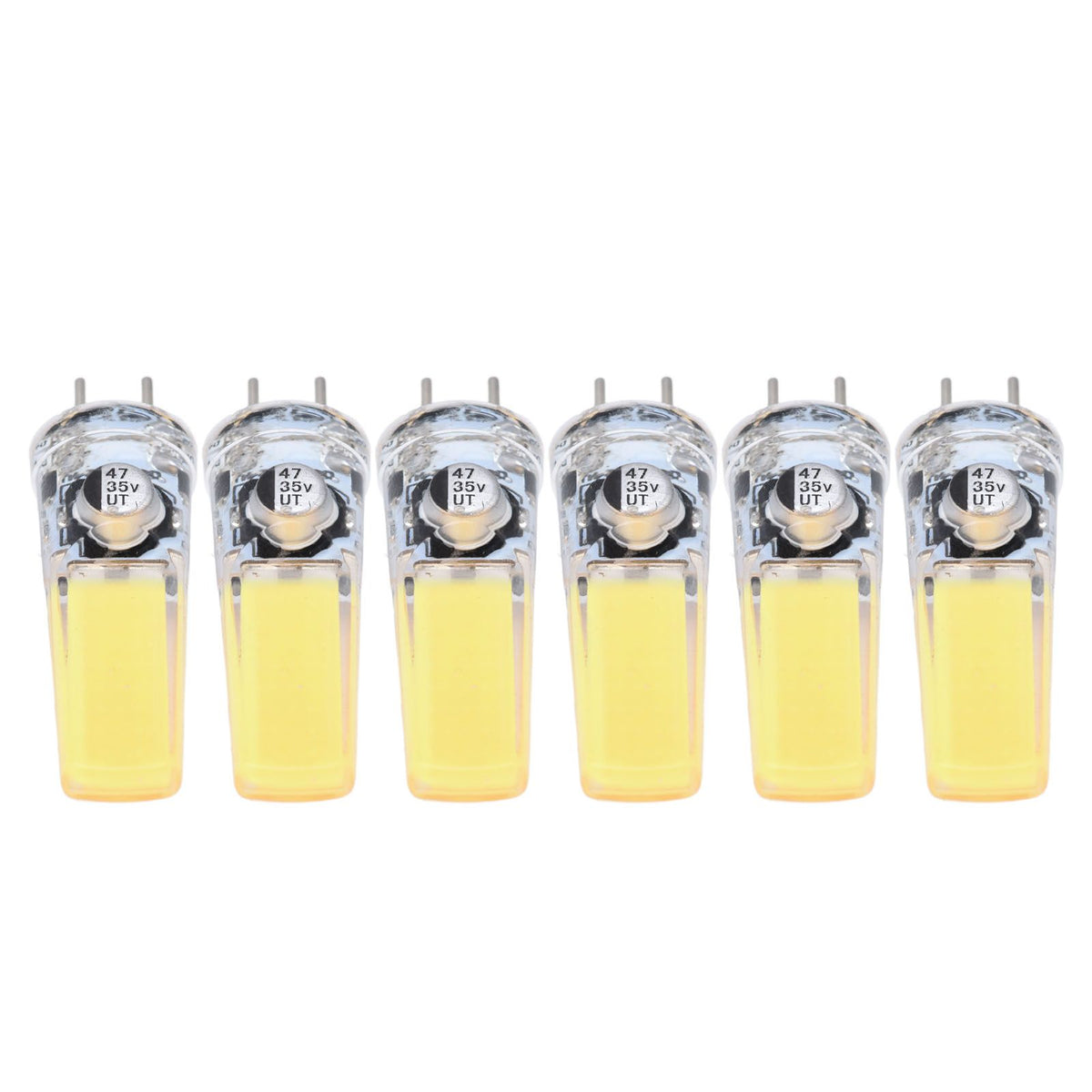 6PCS GY6.35 Bulb 5W COB Light Bulb 500lm Silicone Ceiling Lamp Bulb for Living RoomCold White