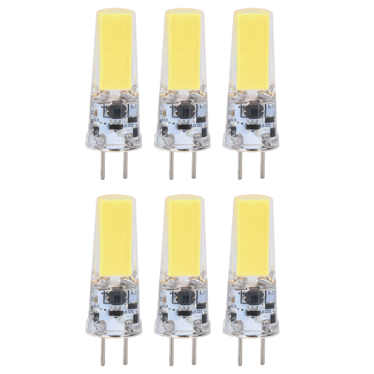 6PCS GY6.35 Bulb 5W COB Light Bulb 500lm Silicone Ceiling Lamp Bulb for Living RoomCold White