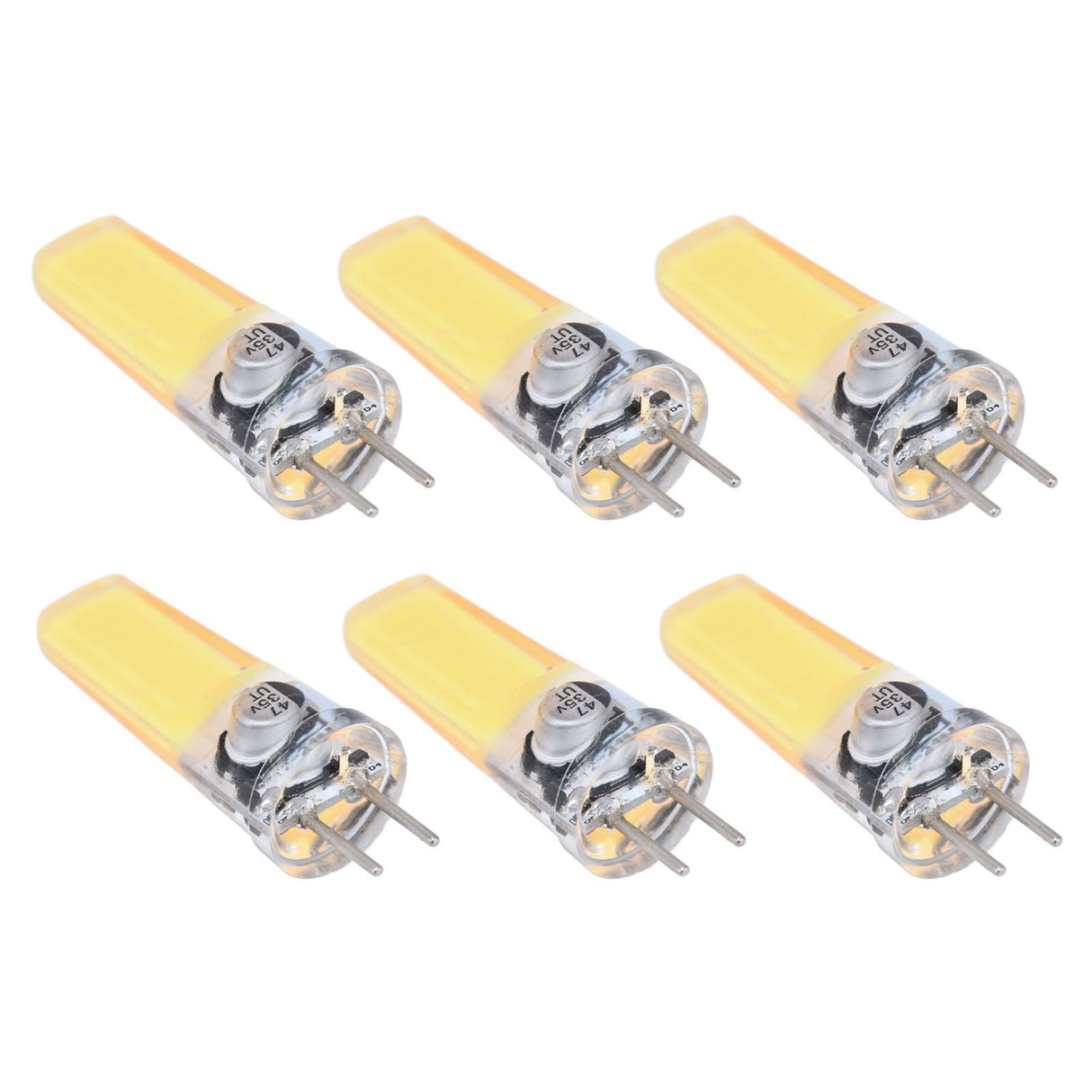 6PCS GY6.35 Bulb 5W COB Light Bulb 500lm Silicone Ceiling Lamp Bulb for Living RoomCold White