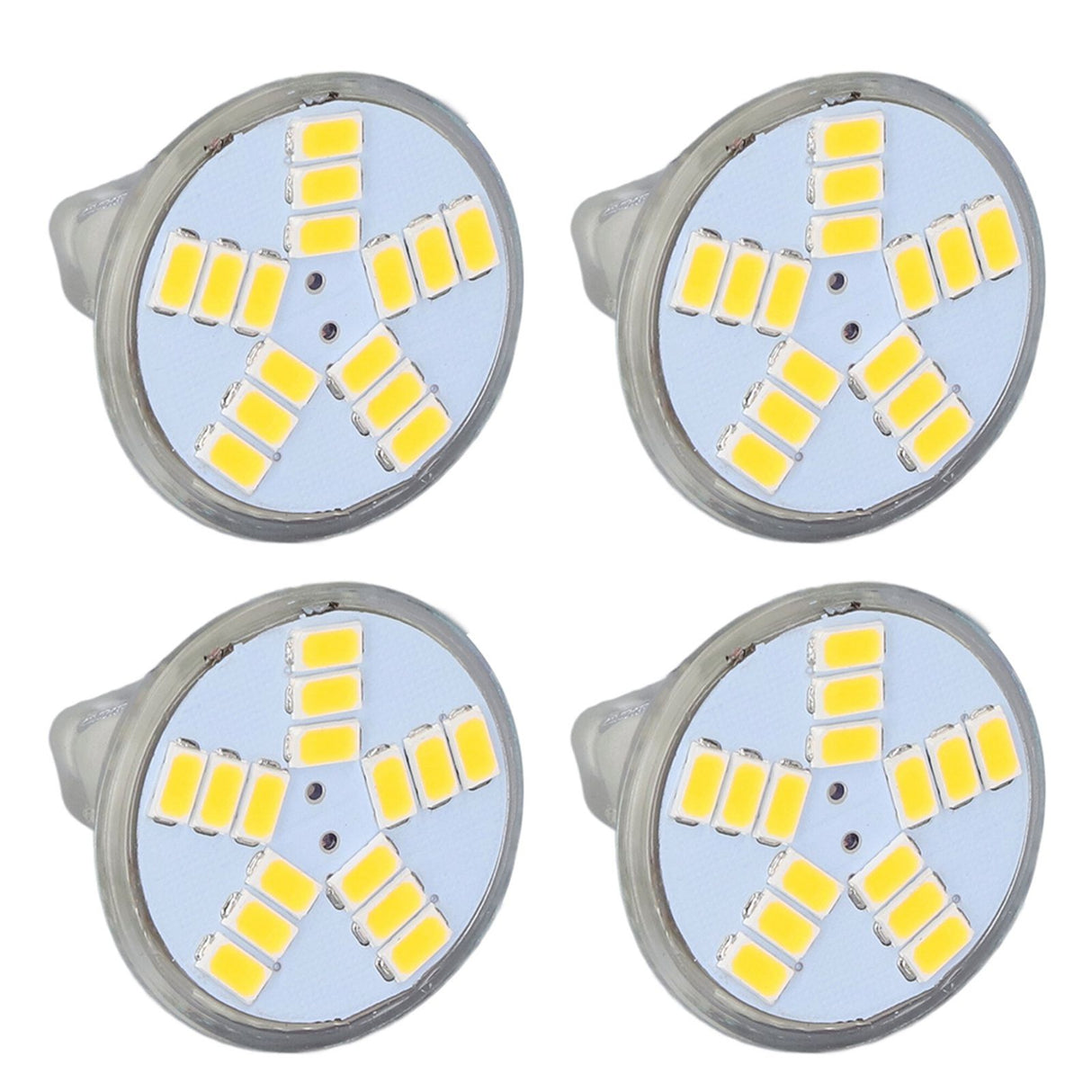 4Pcs MR11 LED Bulb 5W 500lm Bulb Replacement with 15 Beads Double Pin Base for Spotlight Landscape LampWarm White