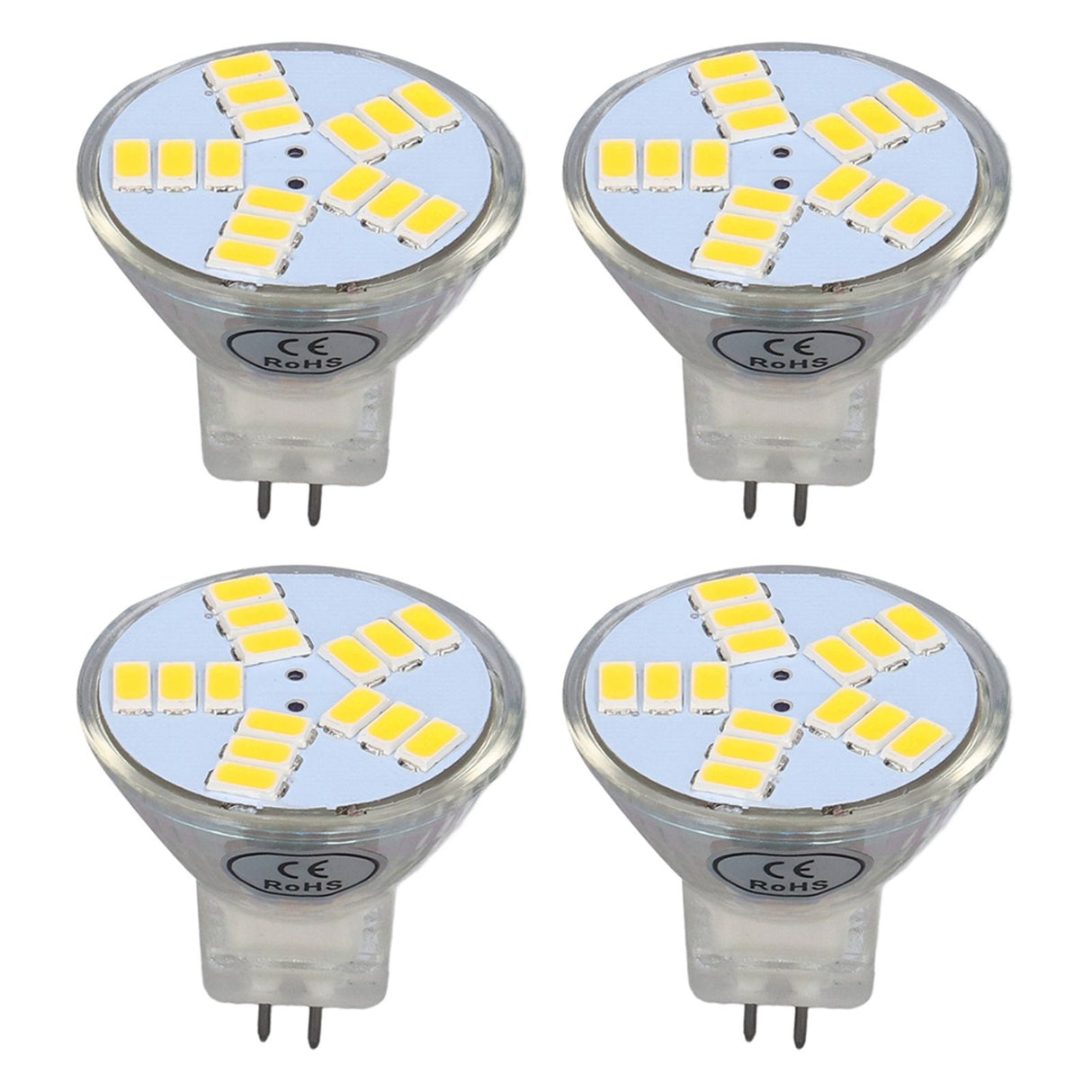 4Pcs MR11 LED Bulb 5W 500lm Bulb Replacement with 15 Beads Double Pin Base for Spotlight Landscape LampWarm White