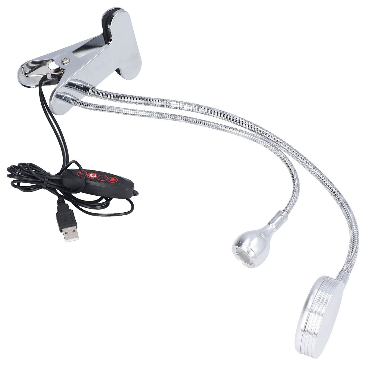 Clip Desk Lamp 10 Gear Adjustable LED Double Head Gooseneck Table Lamp Reading Lamp for Bedroom
