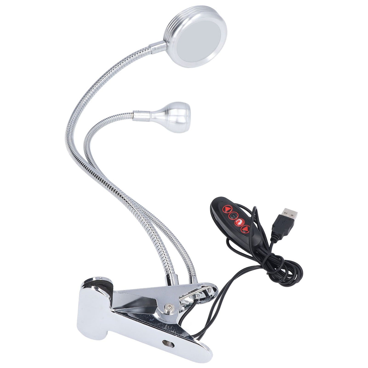 Clip Desk Lamp 10 Gear Adjustable LED Double Head Gooseneck Table Lamp Reading Lamp for Bedroom