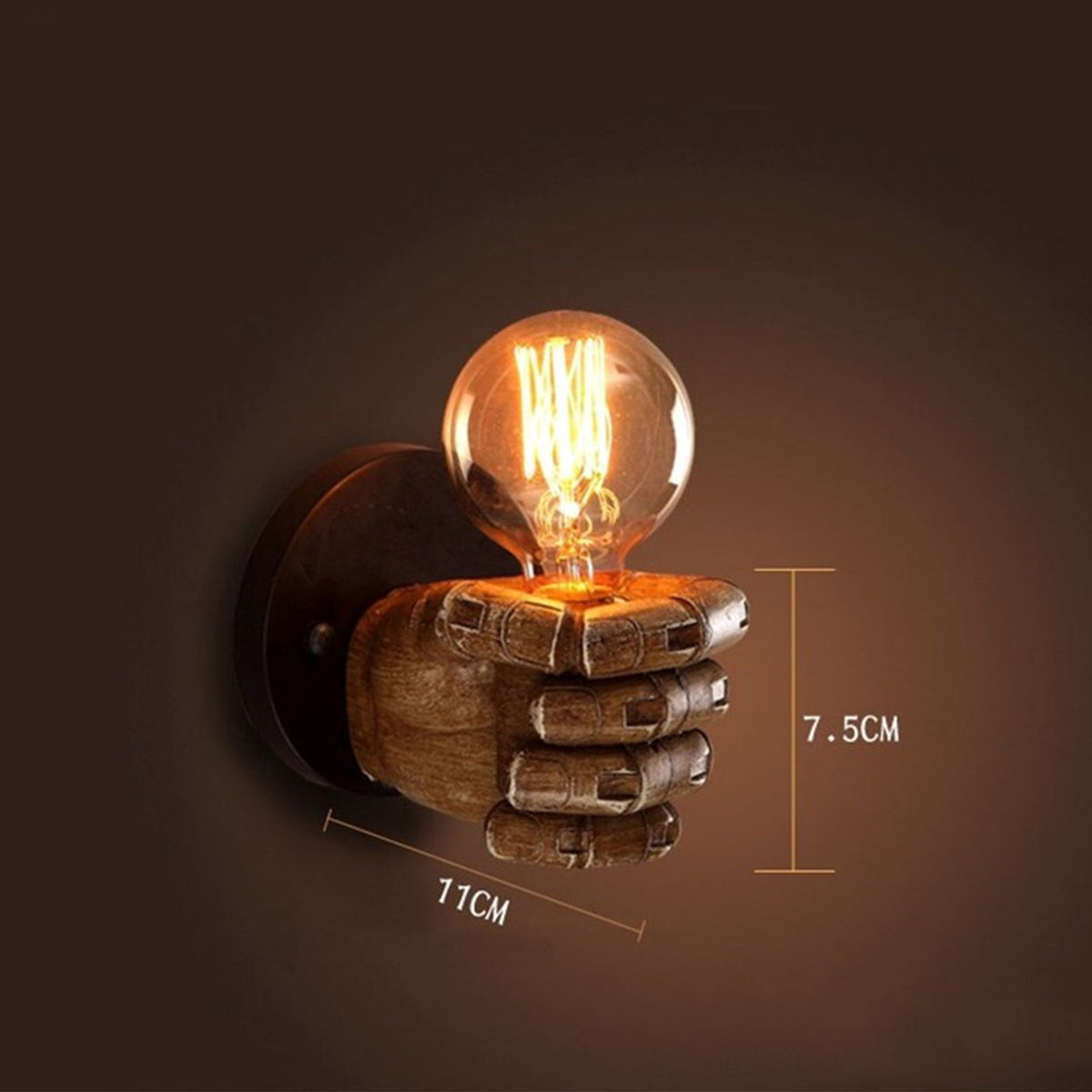 Wall Light Decoration Holder Novelty Fist Shape Wall Lamp Holder Wall Art Decoration for Bar Restaurant Cafe Left Hand