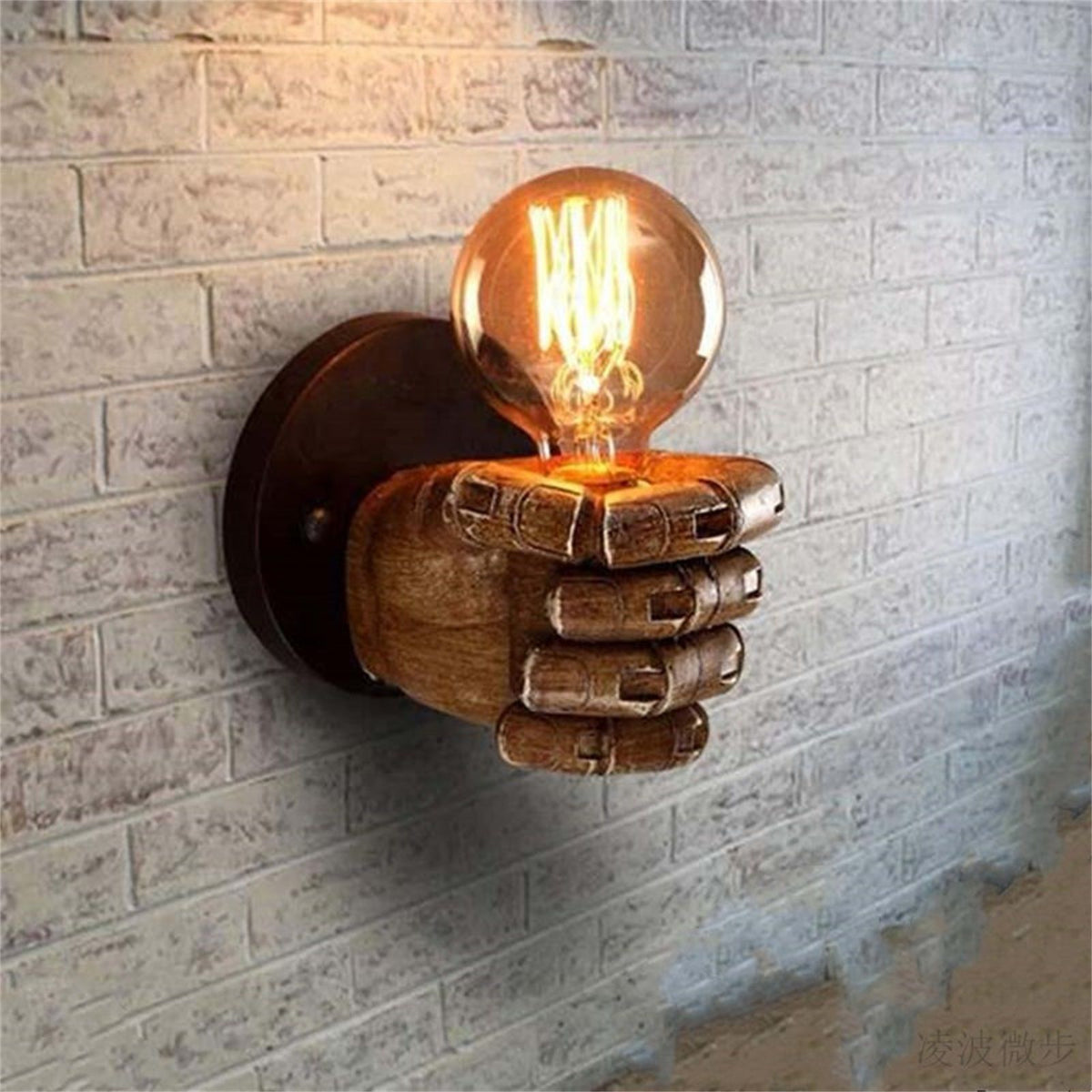 Wall Light Decoration Holder Novelty Fist Shape Wall Lamp Holder Wall Art Decoration for Bar Restaurant Cafe Left Hand