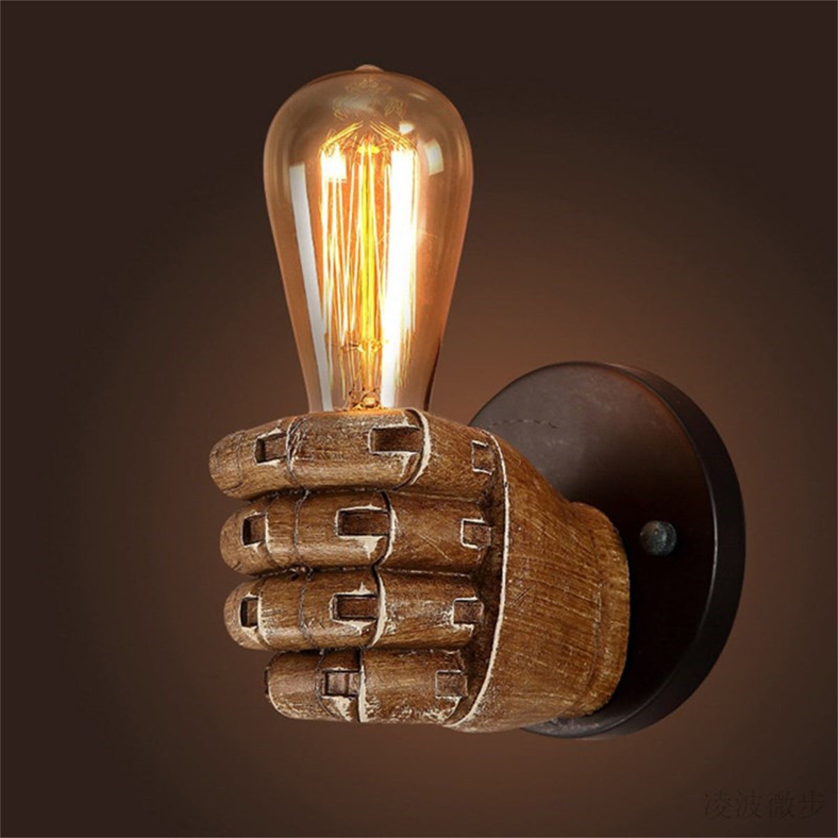 Wall Light Decoration Holder Novelty Fist Shape Wall Lamp Holder Wall Art Decoration for Bar Restaurant Cafe Left Hand