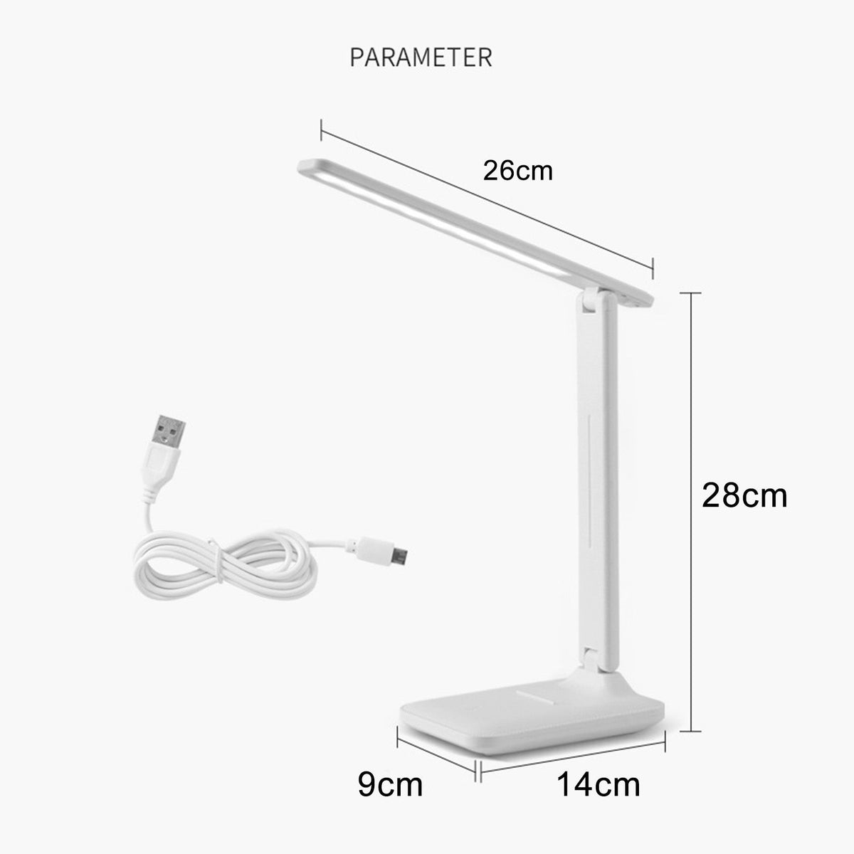 Table Lamp Eye Protection Touch Dimming Plug In 180 Degree Flip Folding Stand Design LED Learning Desk Lamp