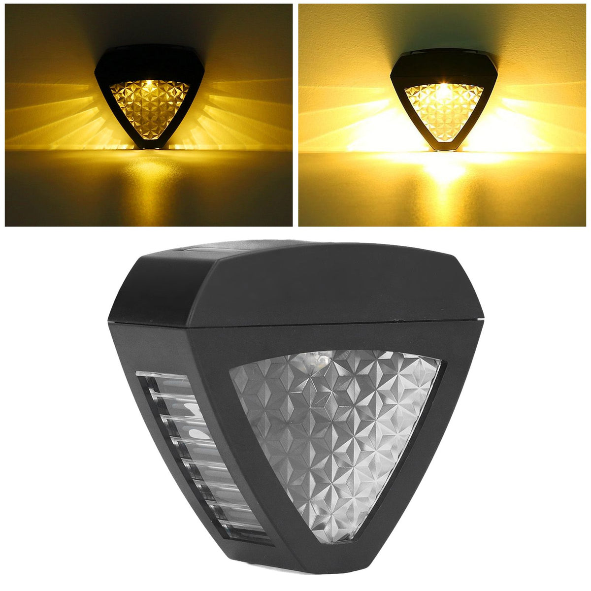 LED Solar Wall Lamp Soft Warm Light Long Battery Life IP44 Wall Light for Home Courtyard Lawn Garden