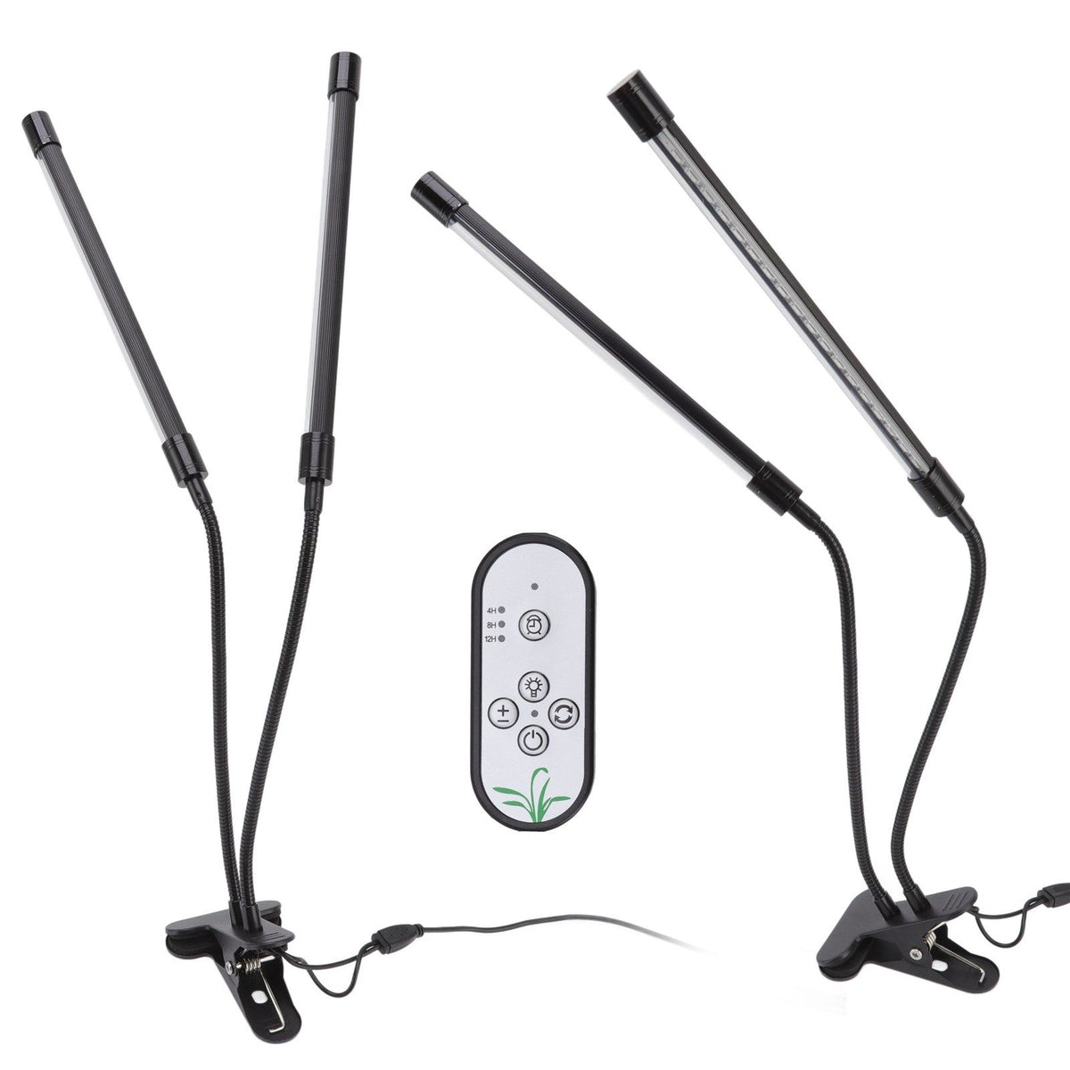 Plant Grow Light Dimmable Timing Full Spectrum USB Powered Dual Head Clip On LED Plant Lamp for Indoor 30W