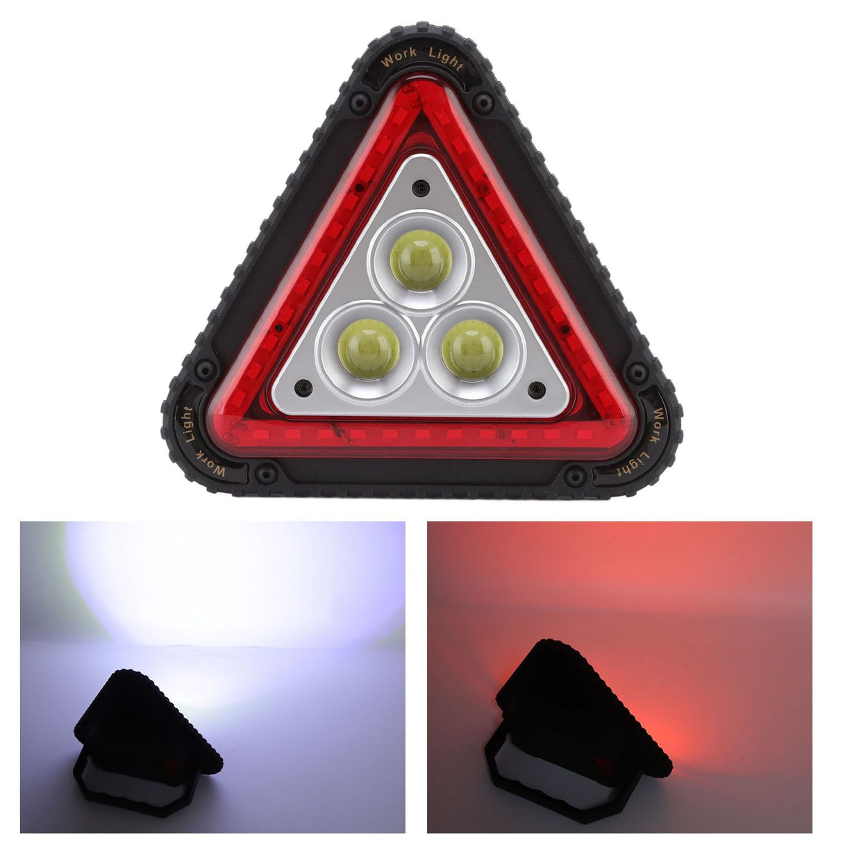 COB Work Light Triangle Multifunctional Warning Red Floodlight USB Charging Car Repairing Floodlight for Car Emergency