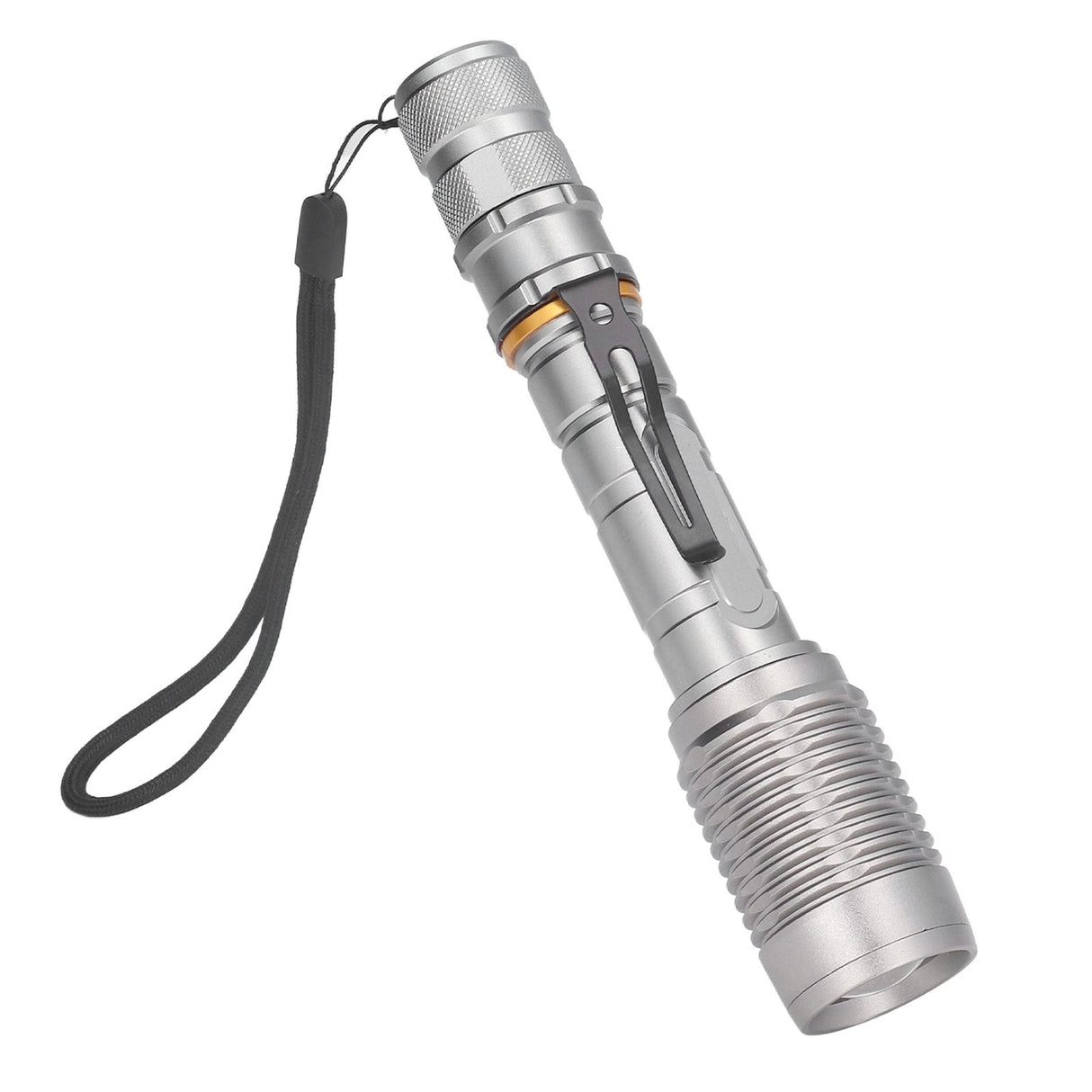 Telescopic Zoomable Flashlight 5 Lighting Modes 5000LM Waterproof Bright Flashlight for Outdoor Adventure Camping Home Gray