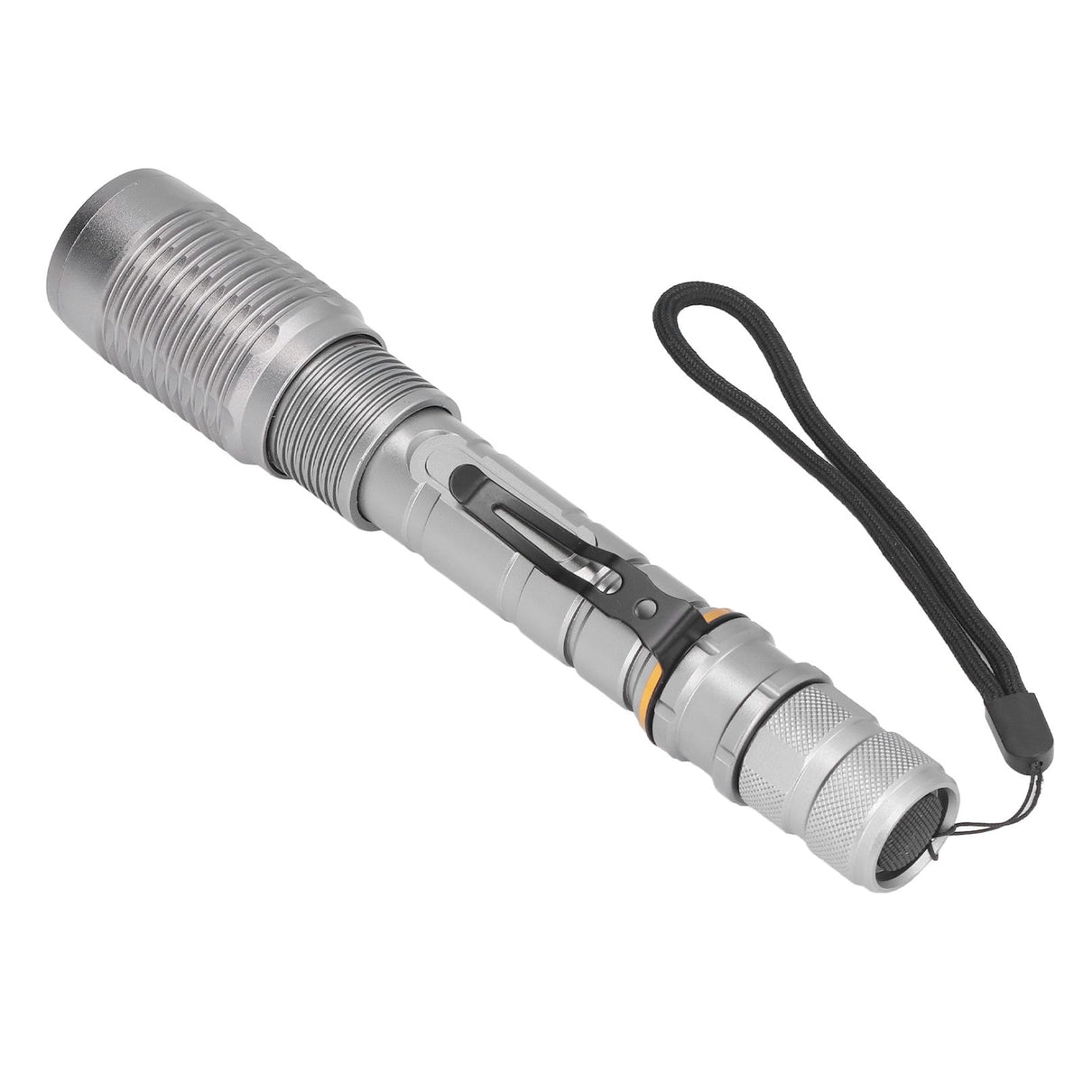 Telescopic Zoomable Flashlight 5 Lighting Modes 5000LM Waterproof Bright Flashlight for Outdoor Adventure Camping Home Gray