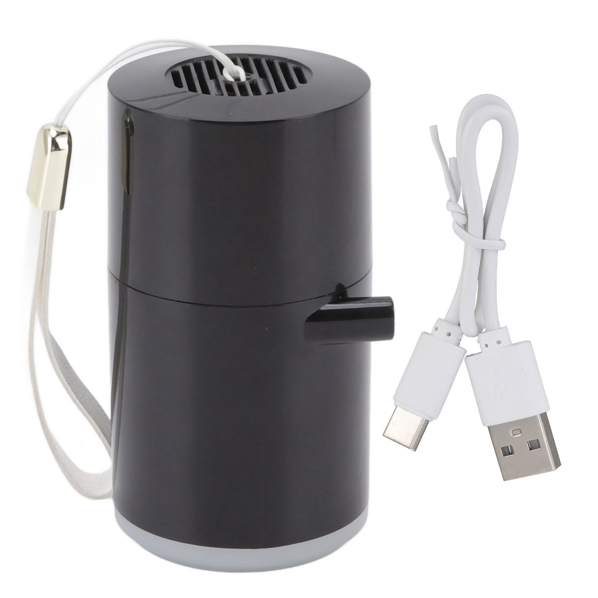 Electric Vacuum Pump USB Charging Inflatable Pump with 4 Lighting Gear for Outdoor Camping Black