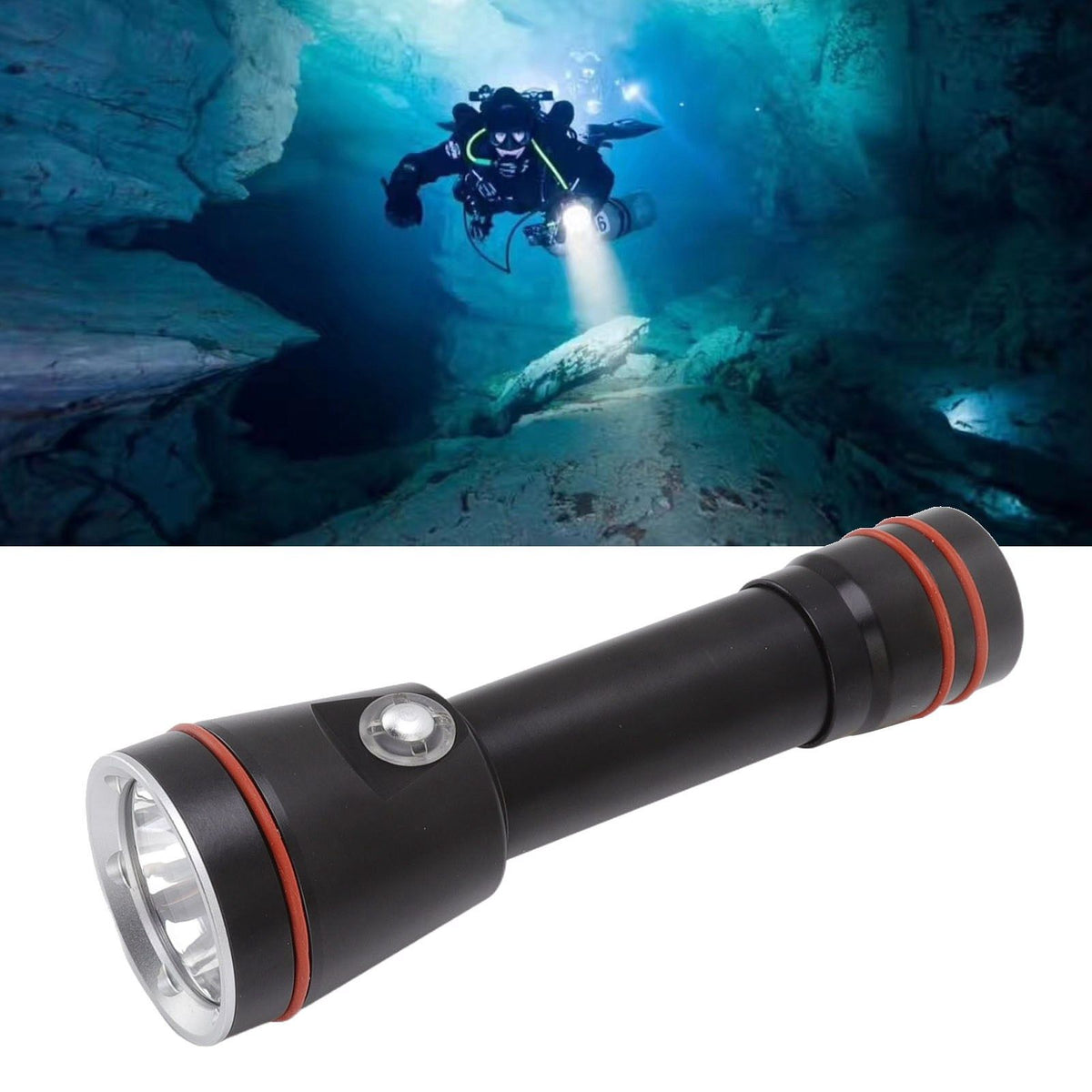 Professional Underwater Flashlight 5000LM Lighting Diving Fill Light IPX8 Waterproof Dive Torch for Fishing