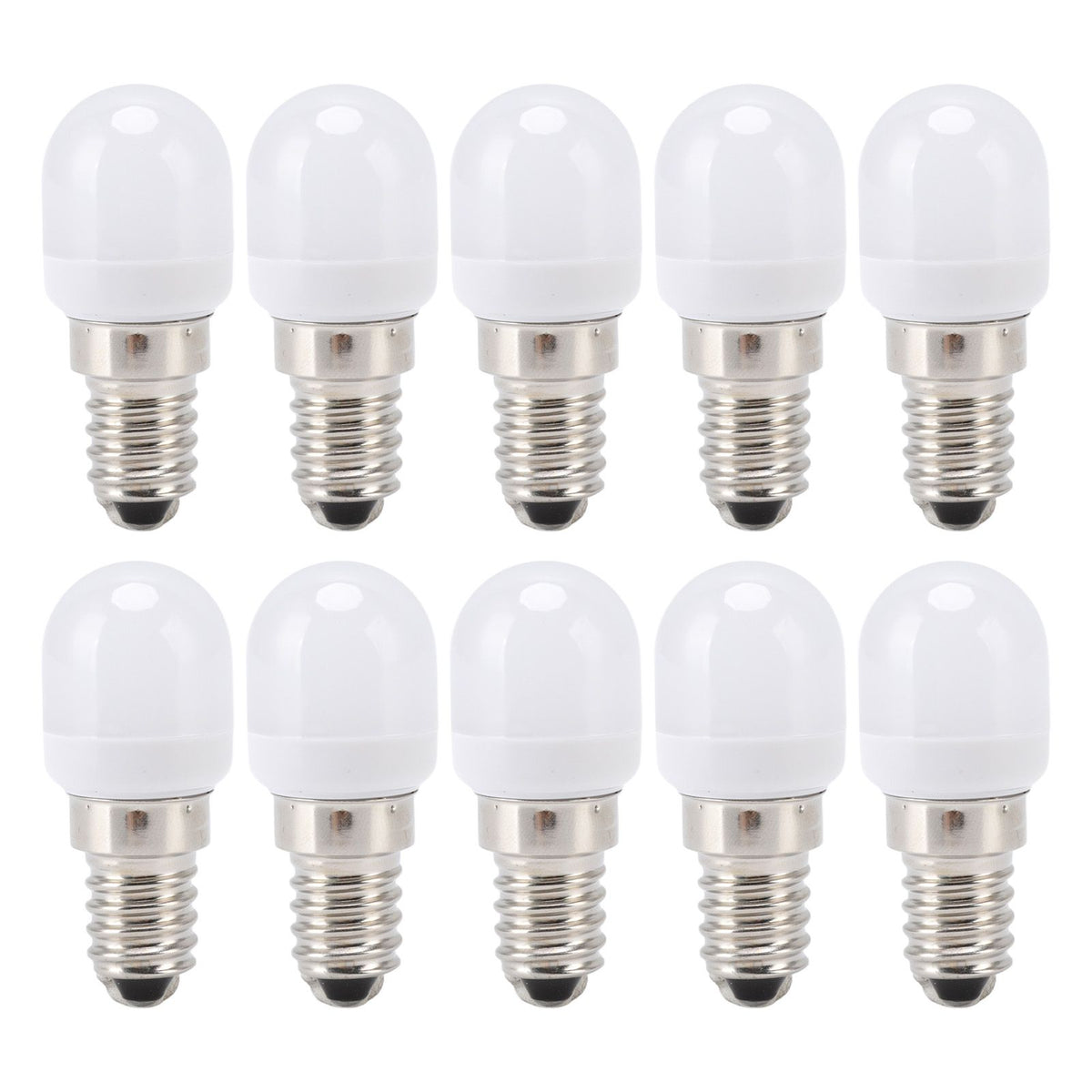 10Pcs E14 Light Bulb Stainless Steel 1.5W 220V LED Bulb for Chandelier Ceiling Cabinet Wall Table Lamps Warm White Light
