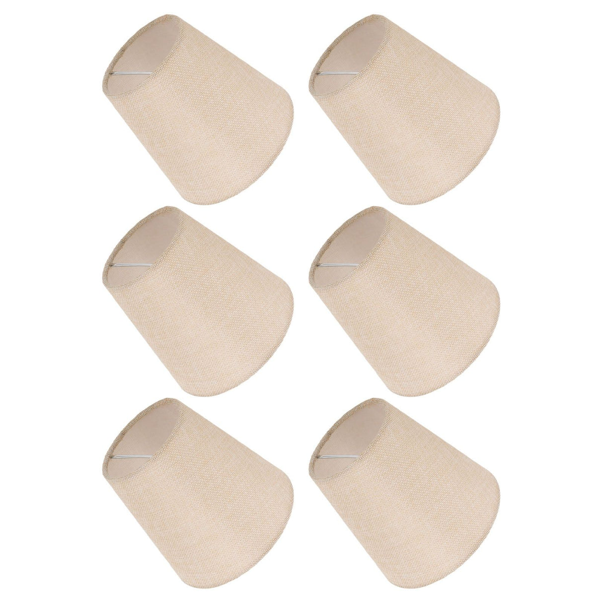 6PCS Linen Fabric Lamp Shade Cover Cylindrical Lampshade with Iron Support for Household Light