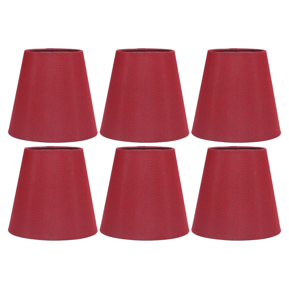 6PCS Fabric Lampshade Modern Simple Good Light Transmission Table Lamp Shade for E14 Bulb Miniature Bulb for Ceiling Lamp A3 01 Wine Red