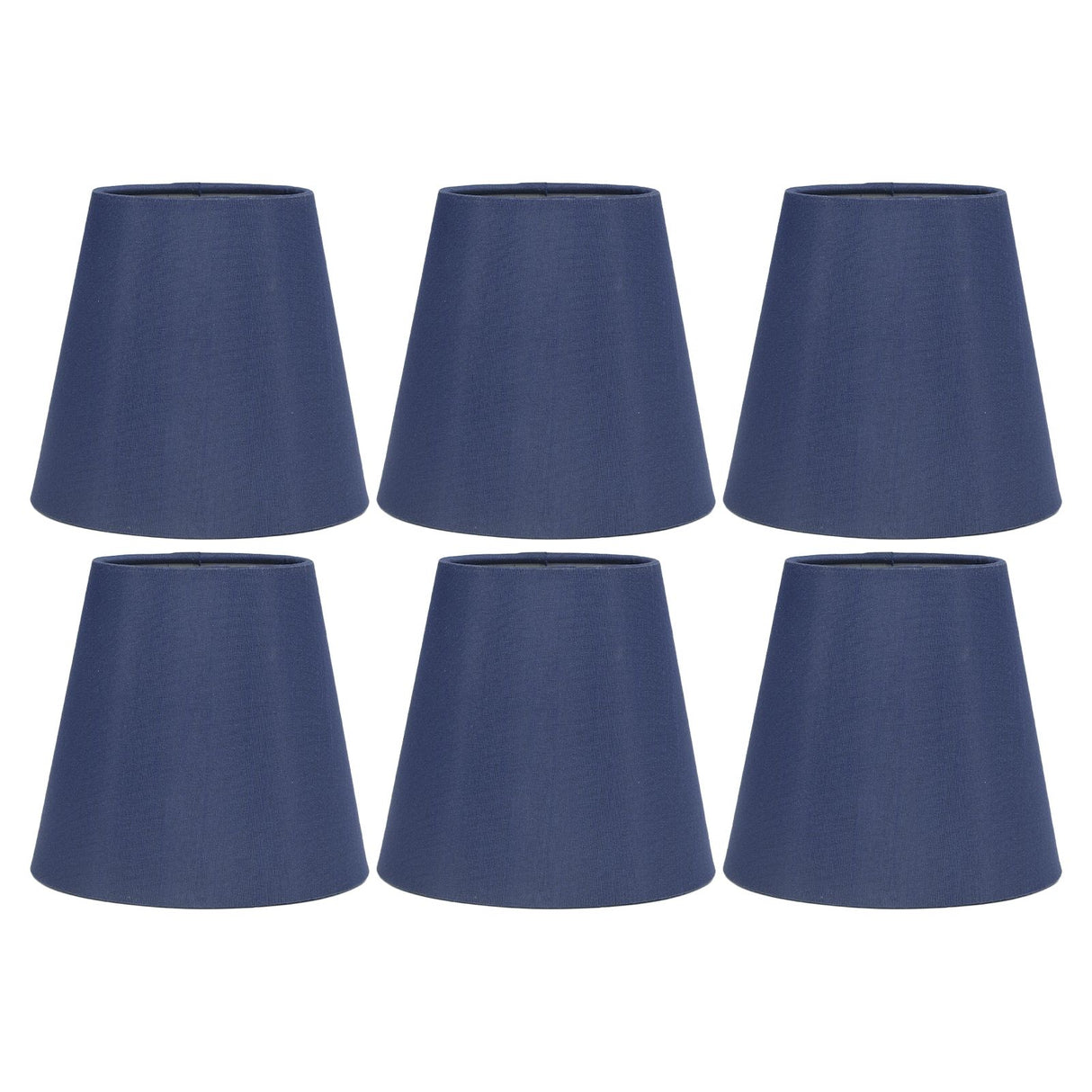 6PCS Fabric Lampshade Modern Simple Good Light Transmission Table Lamp Shade for E14 Bulb Miniature Bulb for Ceiling Lamp A3 02 Dark Blue