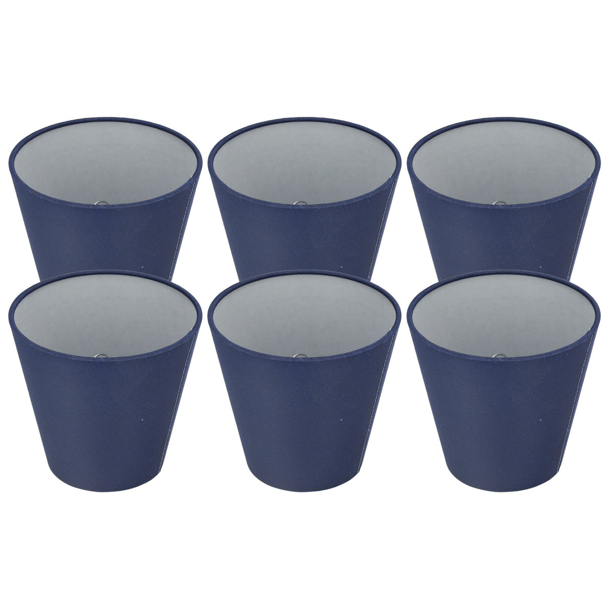 6PCS Fabric Lampshade Modern Simple Good Light Transmission Table Lamp Shade for E14 Bulb Miniature Bulb for Ceiling Lamp A3 02 Dark Blue