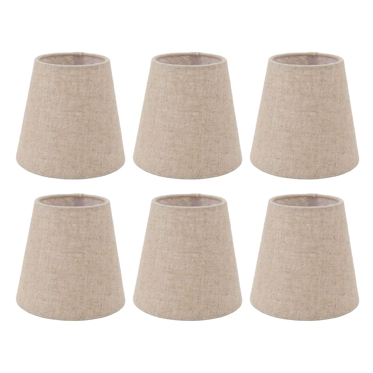 6Pcs Small Lamp Shade Clip On Drum Linen Fabric Lampshade for Candle Bulbs Lighting Accessories