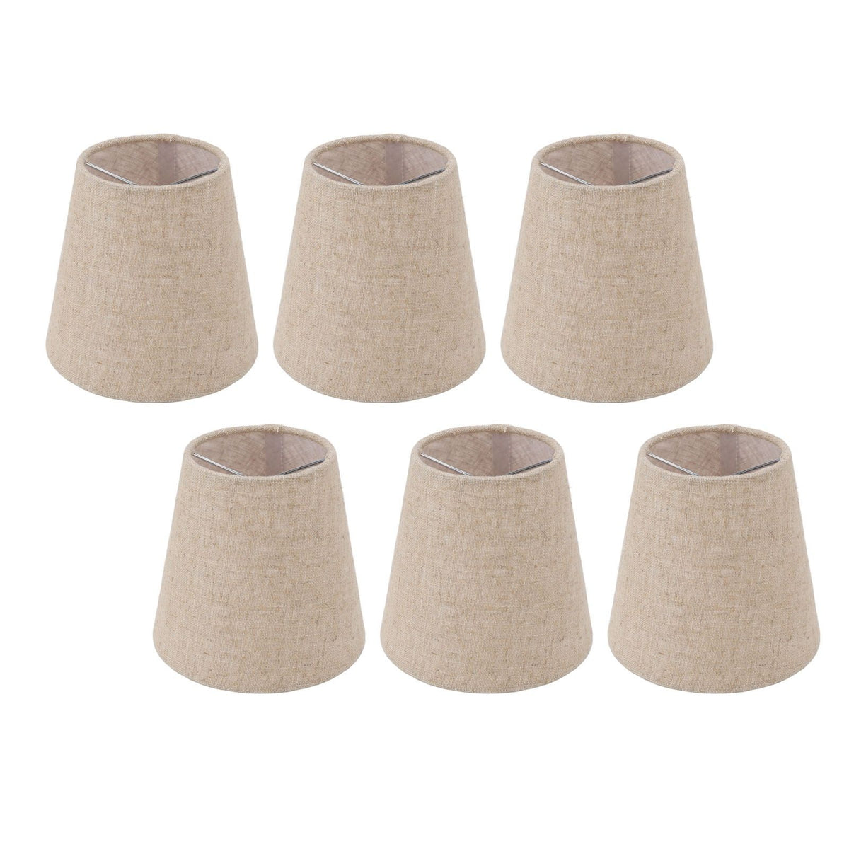 6Pcs Small Lamp Shade Clip On Drum Linen Fabric Lampshade for Candle Bulbs Lighting Accessories