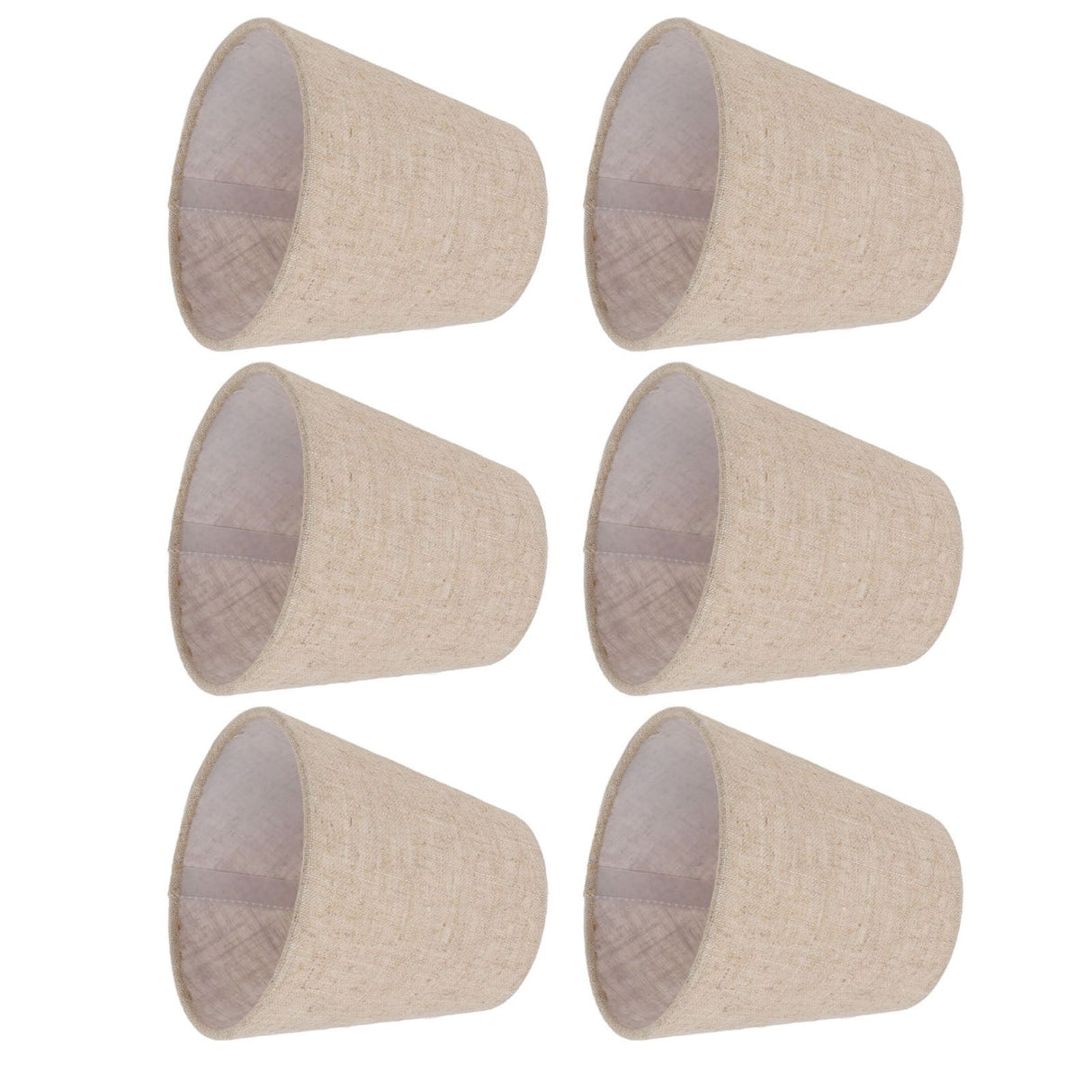 6Pcs Small Lamp Shade Clip On Drum Linen Fabric Lampshade for Candle Bulbs Lighting Accessories