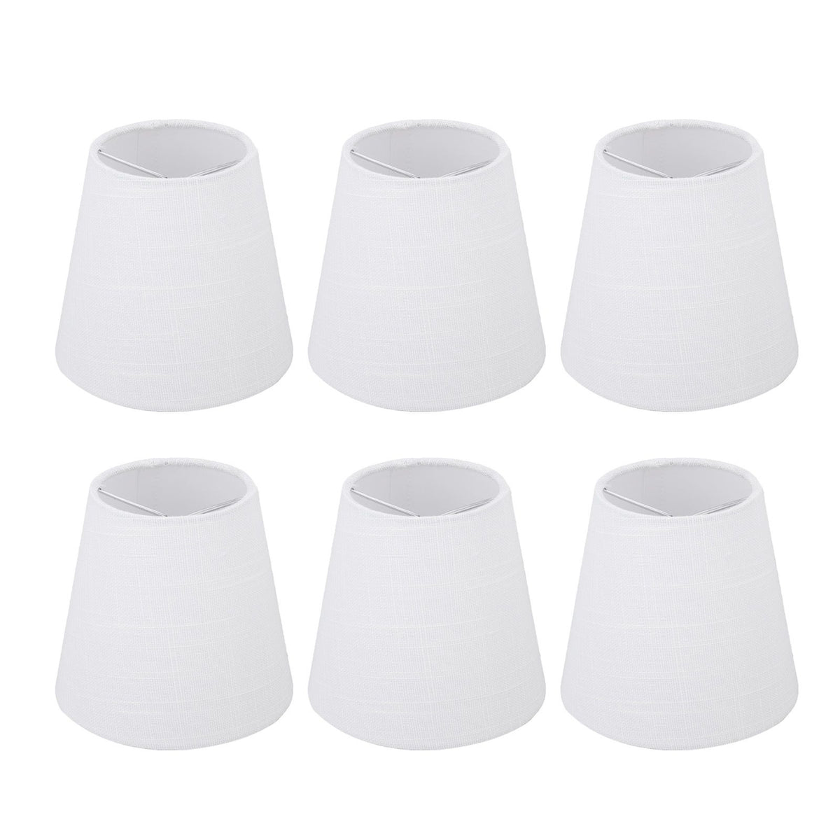 6Pcs White Fabric Lampshade Kit Modern Minimalist Lampshade for Candelabra Floor Table Chandelier Wall