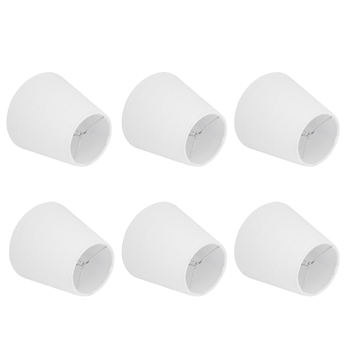 6Pcs White Fabric Lampshade Kit Modern Minimalist Lampshade for Candelabra Floor Table Chandelier Wall