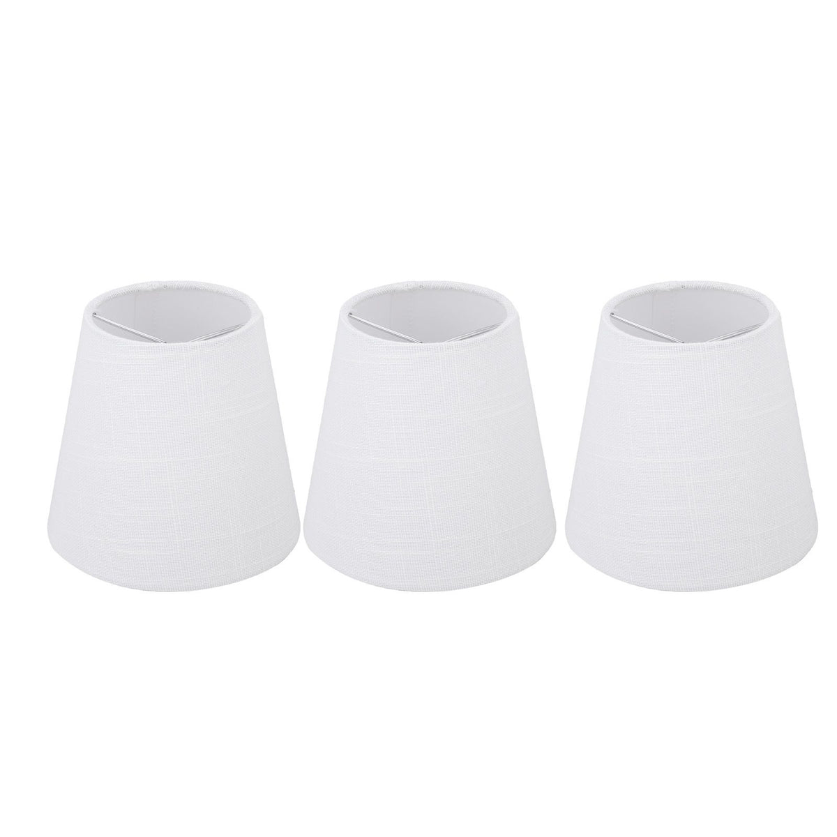6Pcs White Fabric Lampshade Kit Modern Minimalist Lampshade for Candelabra Floor Table Chandelier Wall