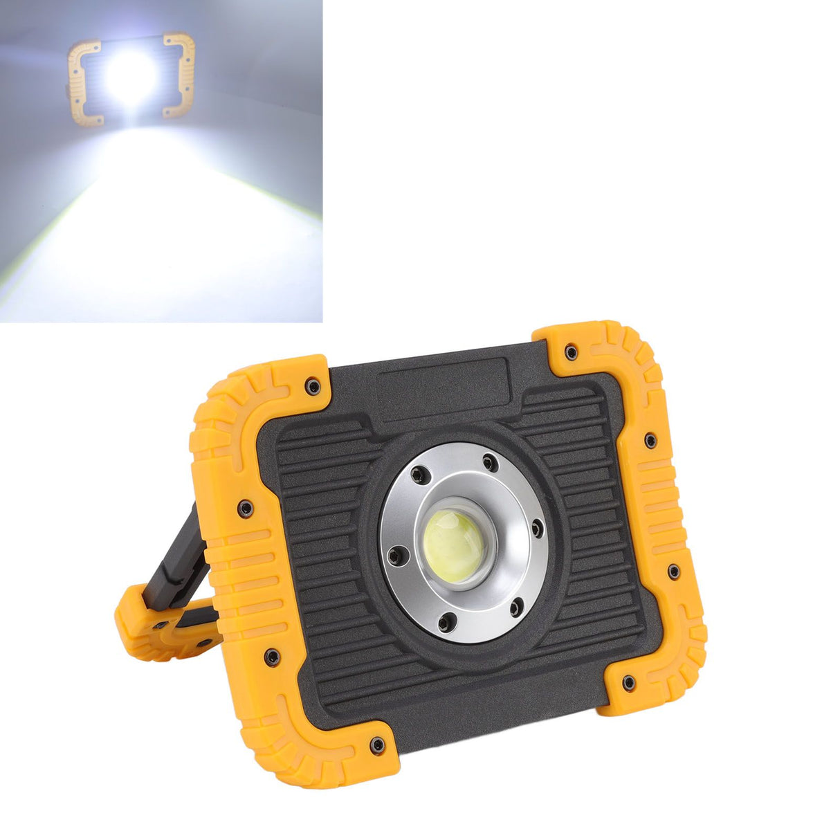COB Work Light Waterproof USB Charging Portable COB Floodlight with 180 Degree Rotatable Stand for Camping Emergency