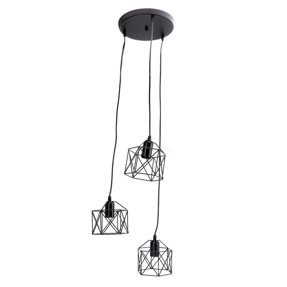 Antique Pendant Lampshade E27 3 Head Retro Unique Style Hanging Light Shade for Home Cafes 85‑240V