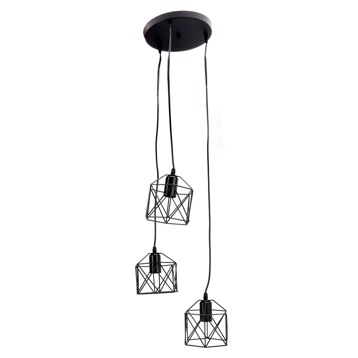 Antique Pendant Lampshade E27 3 Head Retro Unique Style Hanging Light Shade for Home Cafes 85‑240V