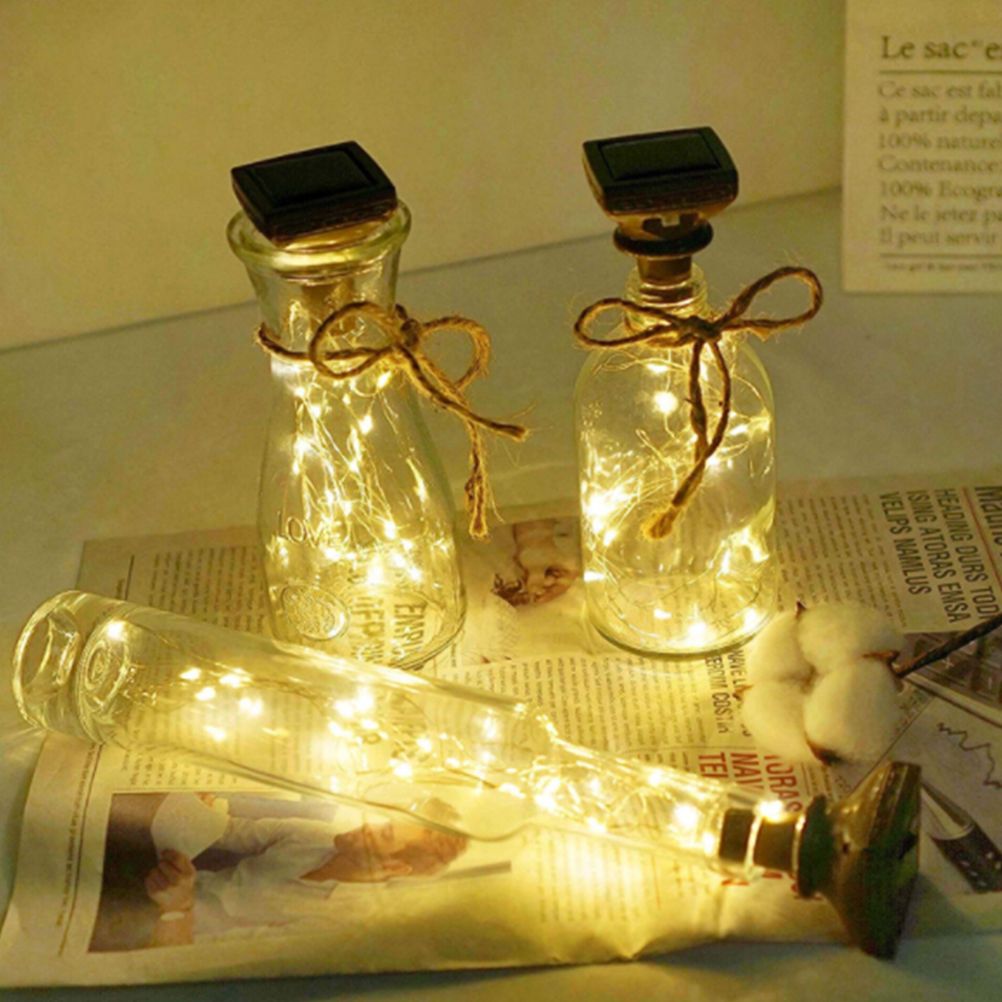 1/6 Pcs of Solar Power Wine Bottle Cork String Light 20 LED Fairy String Light