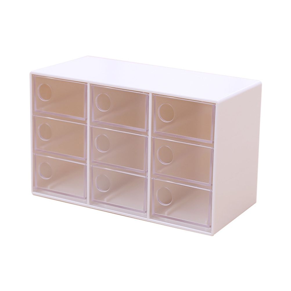 Mini 9 Grid Drawer Desk Storage Box Plastic Storage Organizer for Home Office