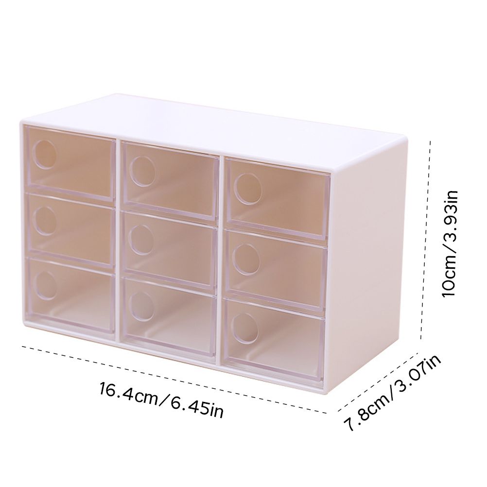 Mini 9 Grid Drawer Desk Storage Box Plastic Storage Organizer for Home Office