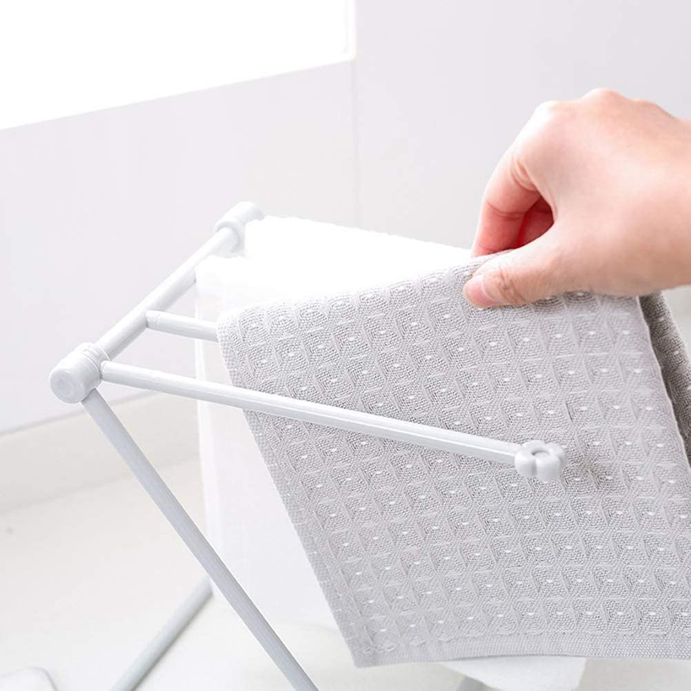 Countertop Kitchen Towel Rack Foldable Fingertip Towel Holder Dishcloth Hanger for Bathroom Vanity Countertops