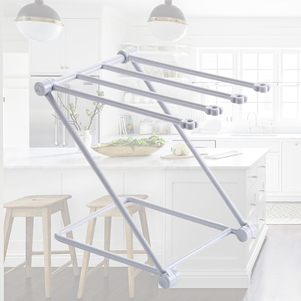 Countertop Kitchen Towel Rack Foldable Fingertip Towel Holder Dishcloth Hanger for Bathroom Vanity Countertops