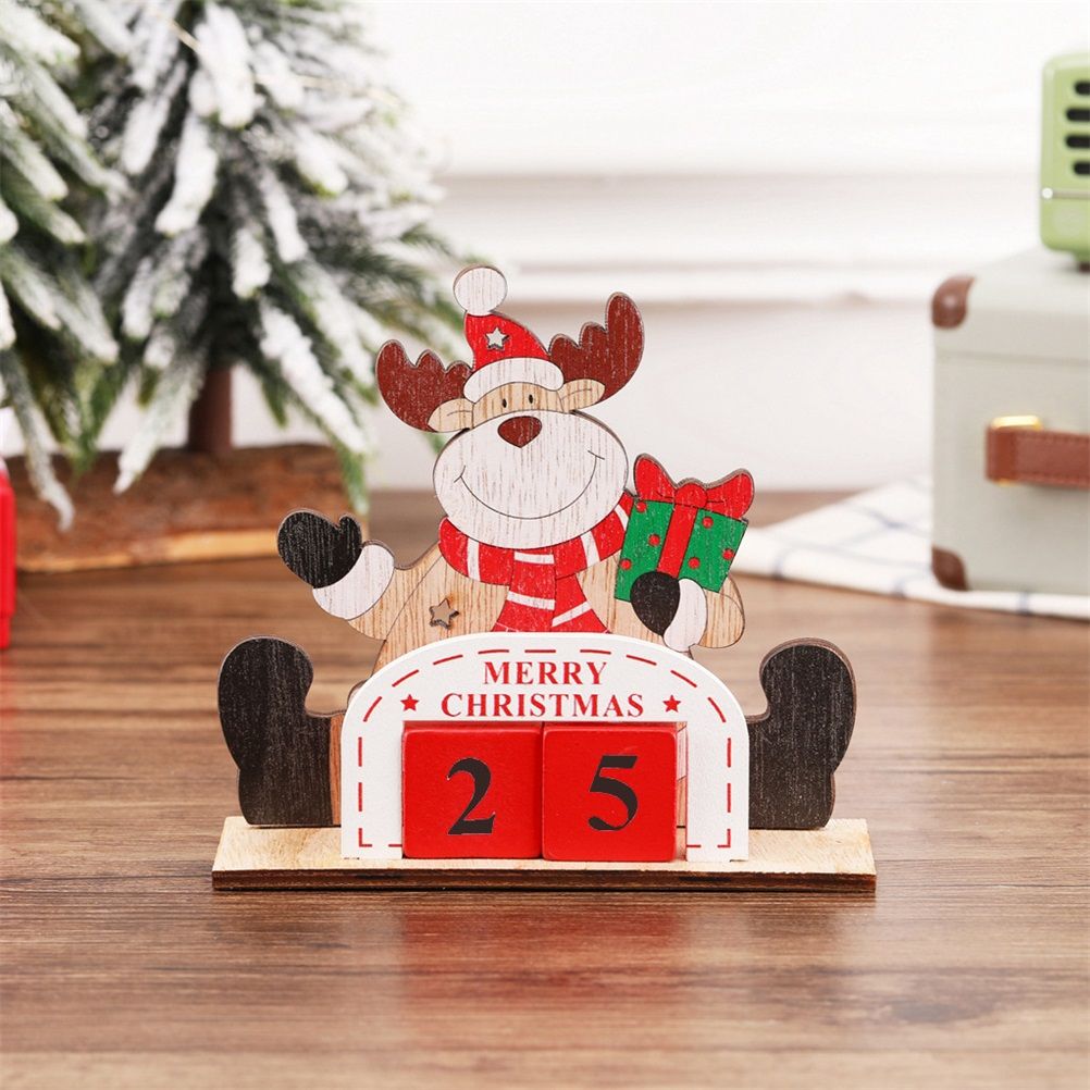 Christmas Countdown Calendar Santa Claus Snowman Elk Calendar Cartoon Advent Calendar DIY Craft for New Year Party Decor