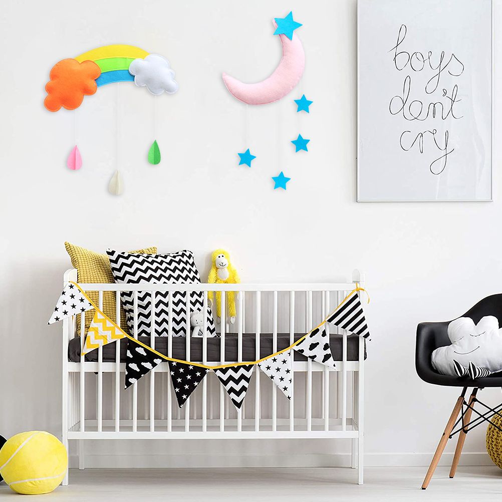 Ceiling Mobile Hanging Cloud Decorations Rainbow Mobile Cloud Ceiling Decor Durable Portable Felt Floating Cloud Room Decoration Pendant