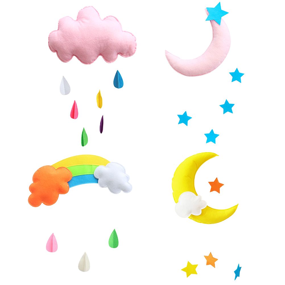 Ceiling Mobile Hanging Cloud Decorations Rainbow Mobile Cloud Ceiling Decor Durable Portable Felt Floating Cloud Room Decoration Pendant