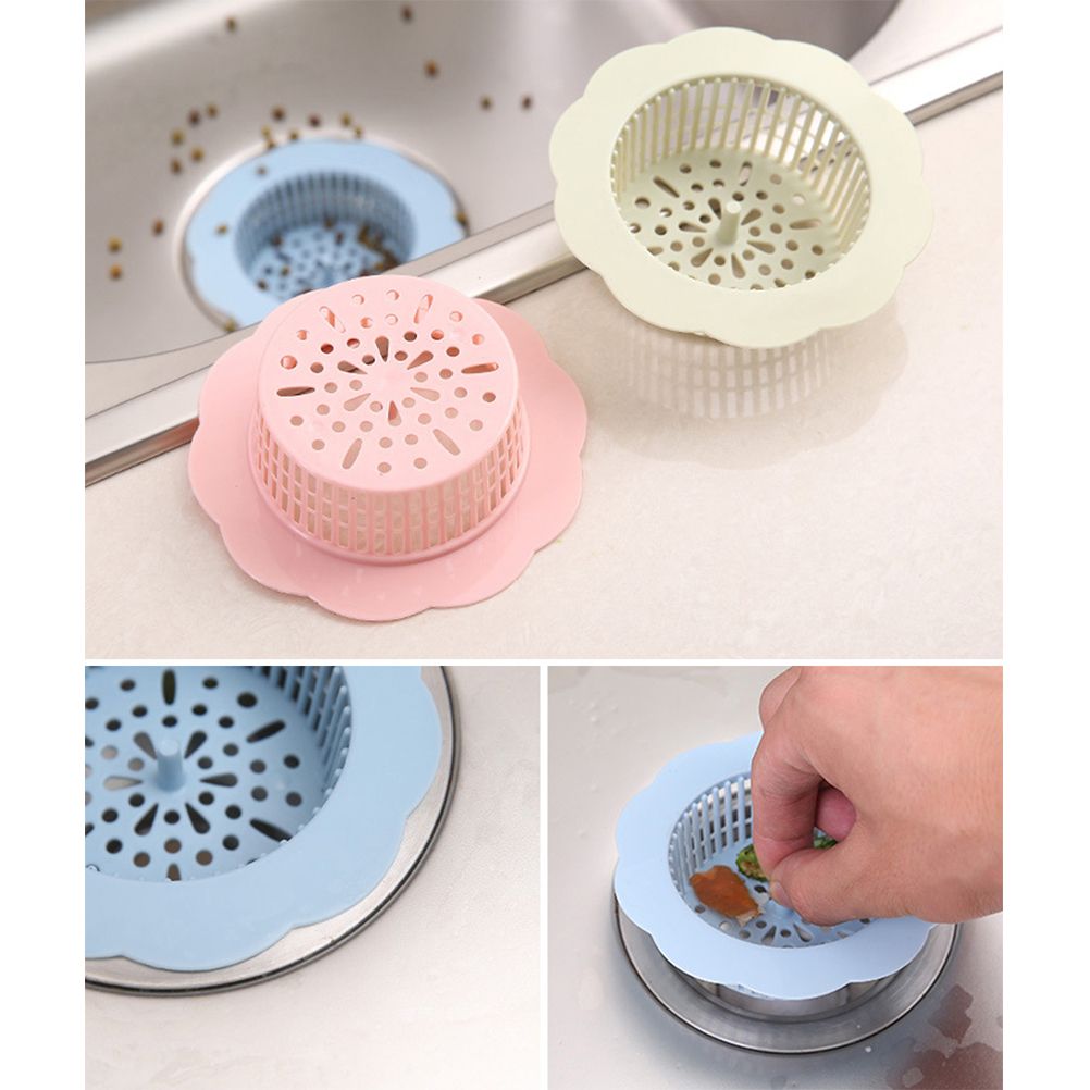 Flower Shape Drain Filter Plastic Sink Lid Sink Hair Strainer for Kitchen Bathroom