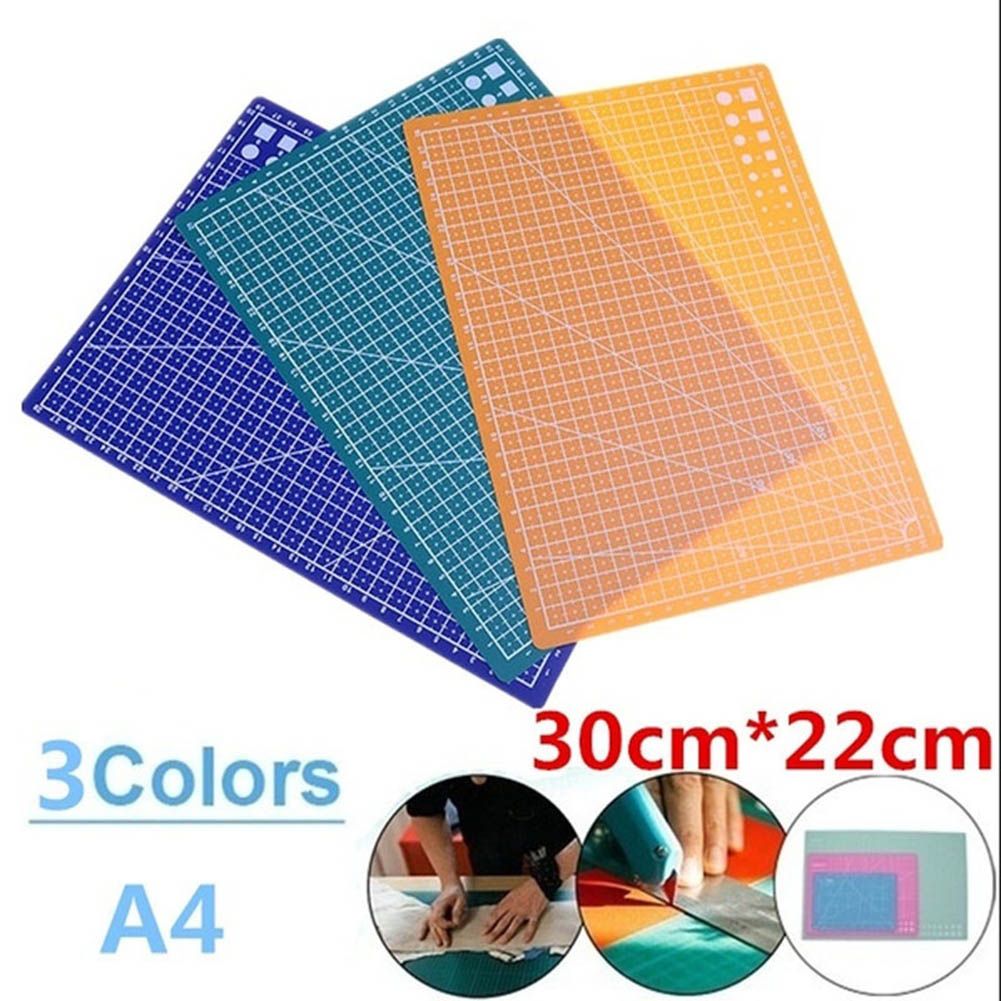 A4 PVC Grid Lines Cutting Board Professional Self Healing Cutting Mat Multipurpose for Quilting Sewing Scrapbooking DIY Craft Blue