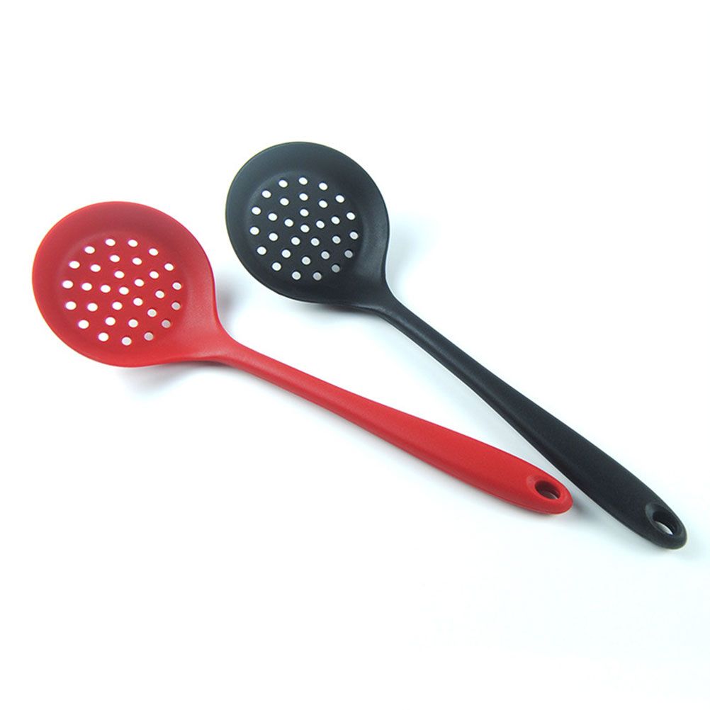 Silicone Slotted Skimmer Spatula Lightweight Slotted Spoon Skimmer Spoon Strainer Ladle with Long Handle